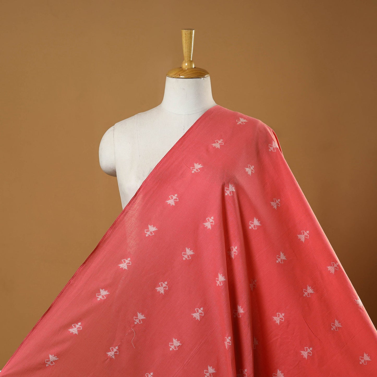 Pink - prewashed cotton jacquard fabric 12 - handcrafted