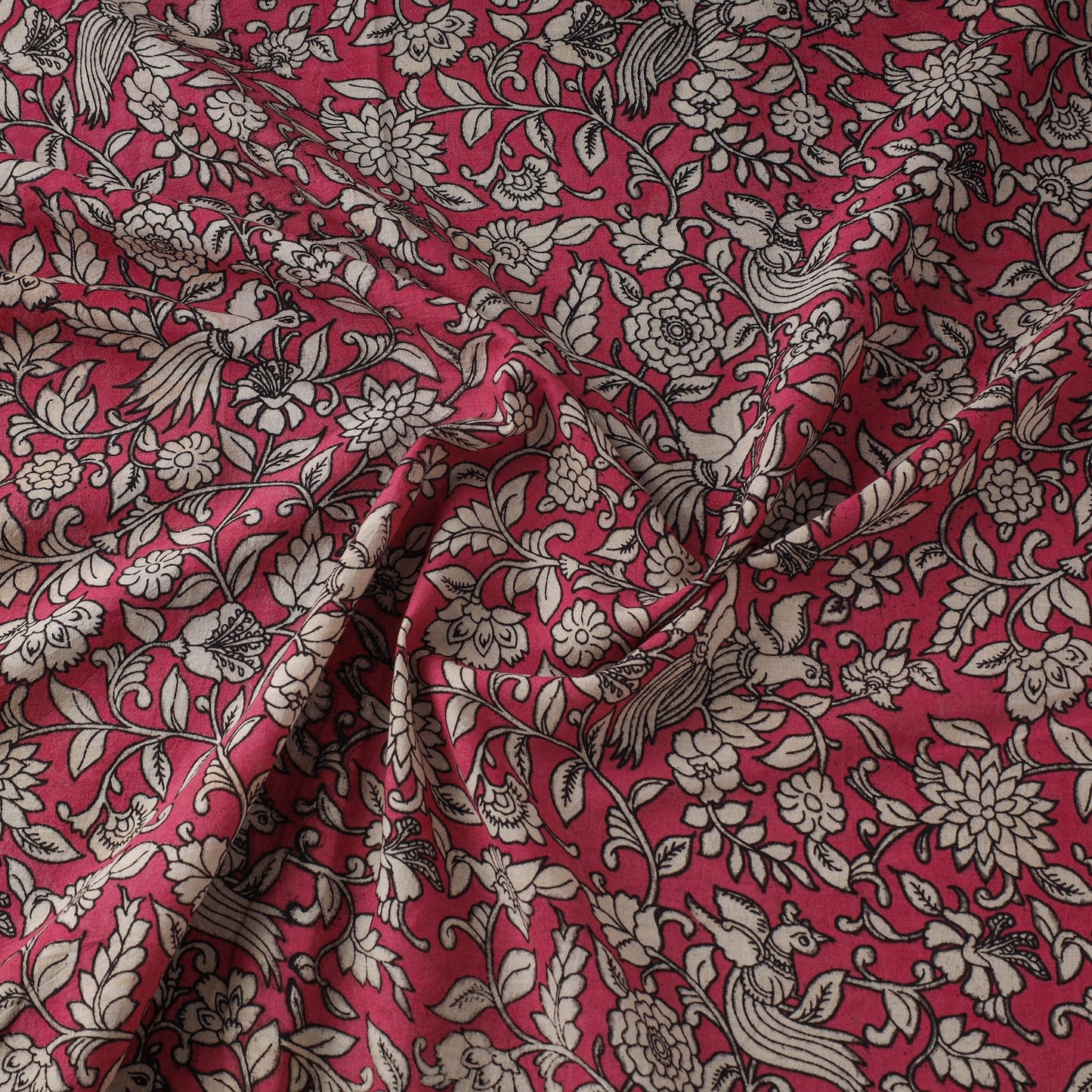 Printed cotton kalamkari fabric 06 - handcrafted