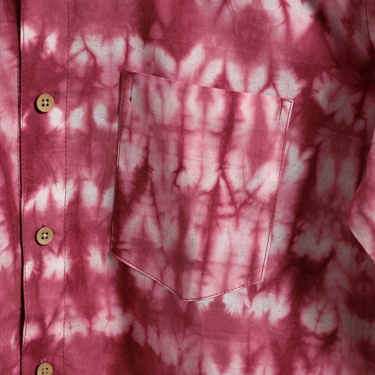 Pink - pure cotton full sleeve tie-dye men shibori shirt 24