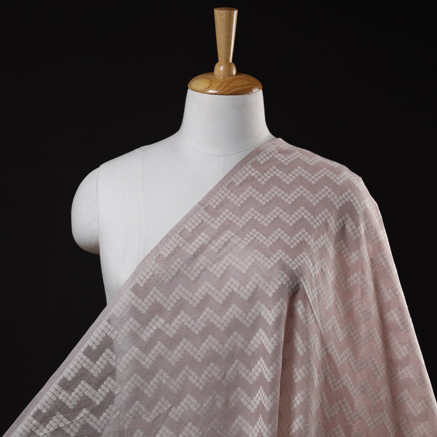 Pure Handwoven Cutwork Buti Cotton Banarasi Fabric