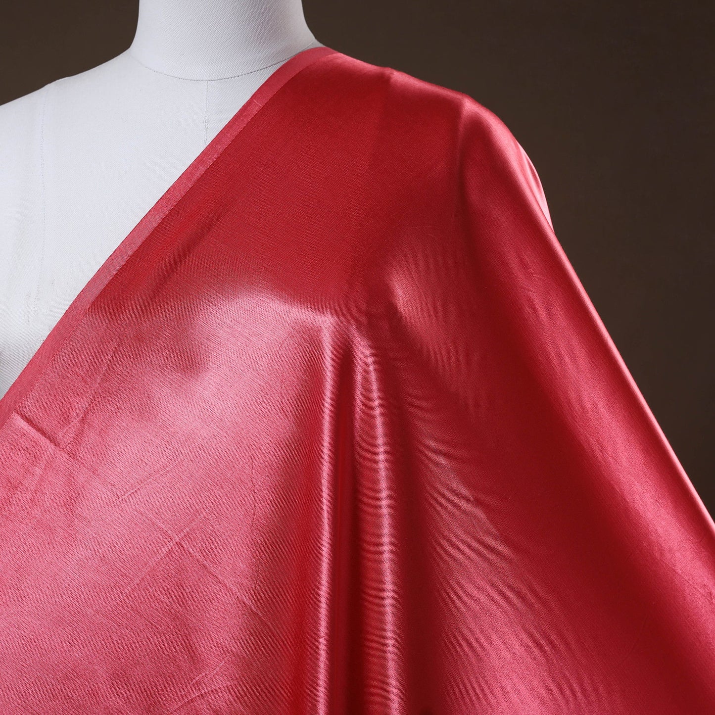 Pink - pure mashru silk plain fabric (width - 46 in) 10
