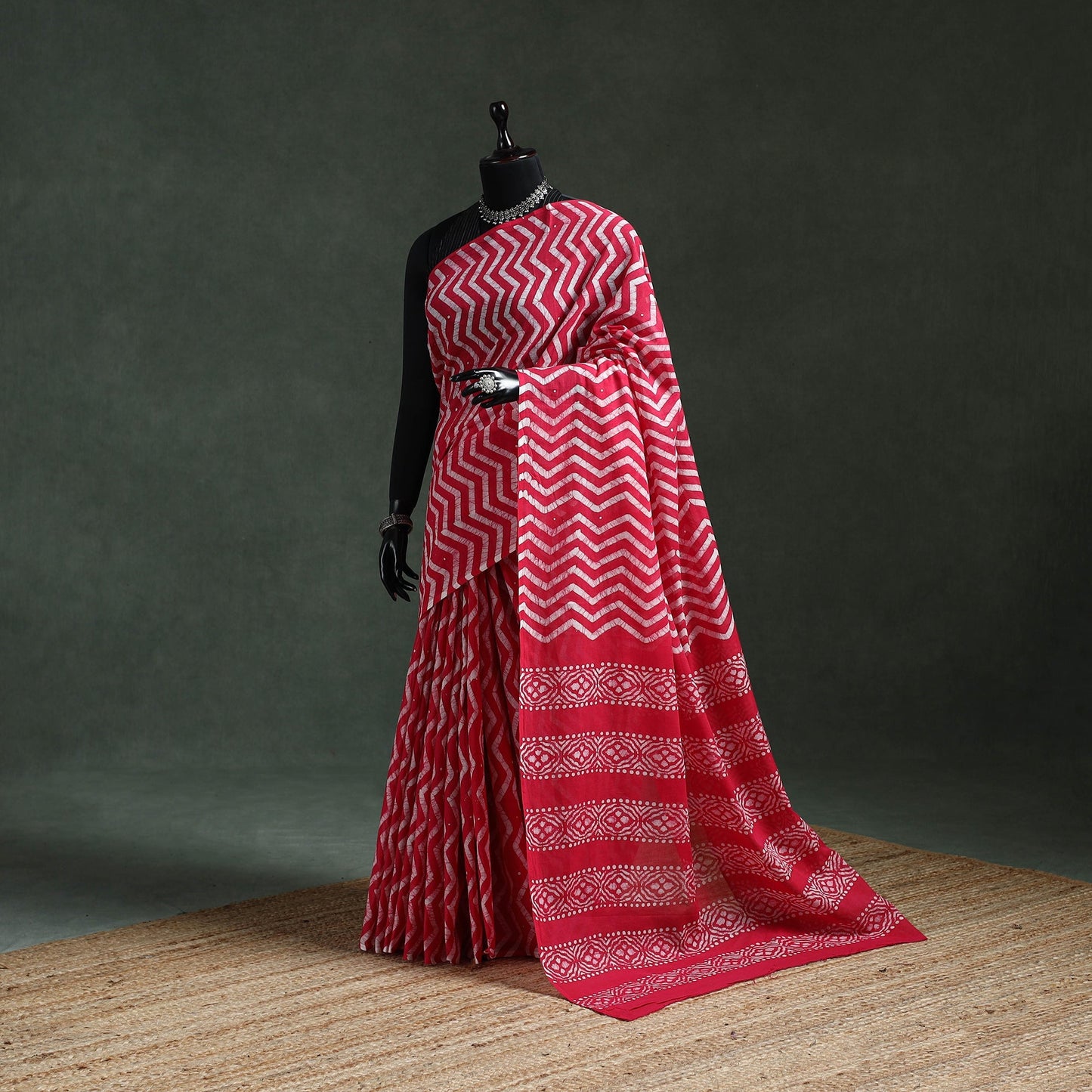 Pure mul cotton hand block batik print saree 64