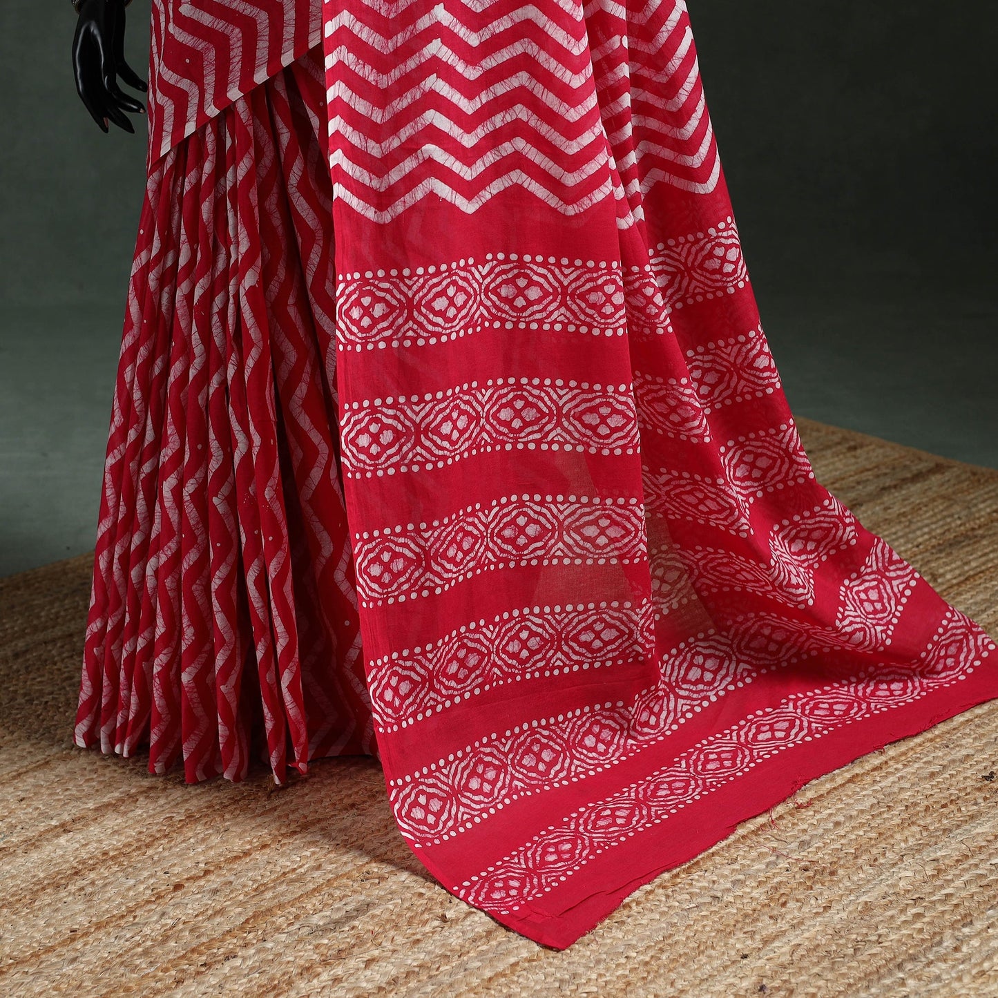 Pure mul cotton hand block batik print saree 64