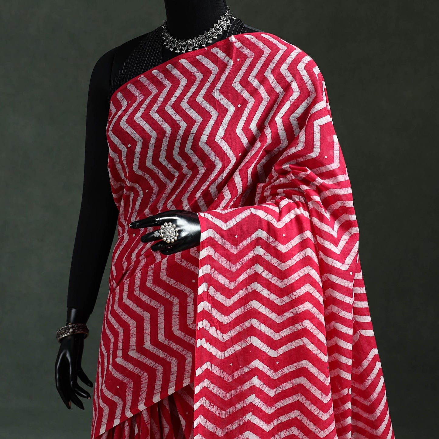 Pure mul cotton hand block batik print saree 64