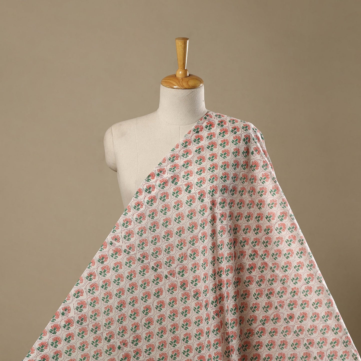 Pure mul cotton hand sanganeri fabric 11 - handcrafted
