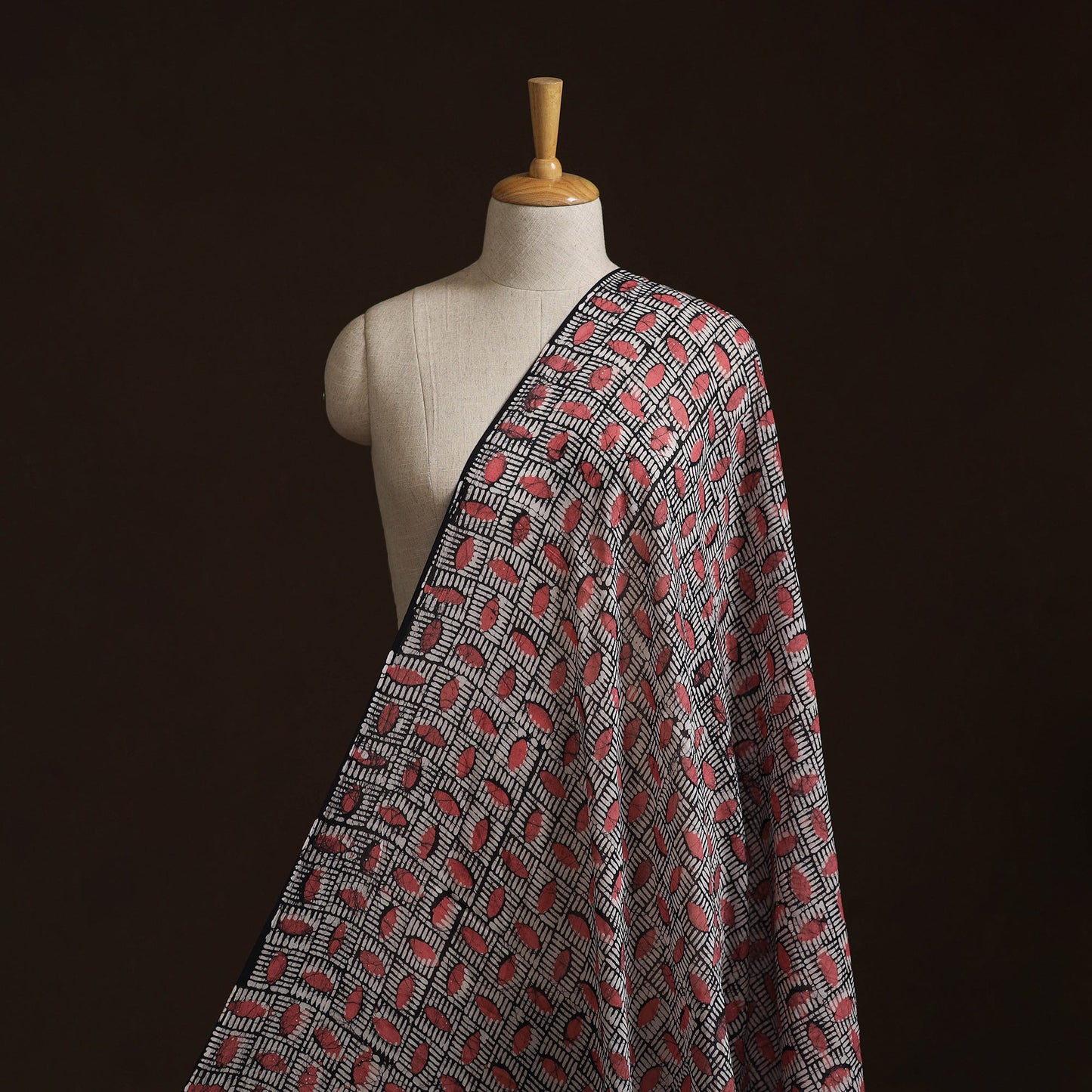 Pure mul cotton kutch hand block batik print fabric 02