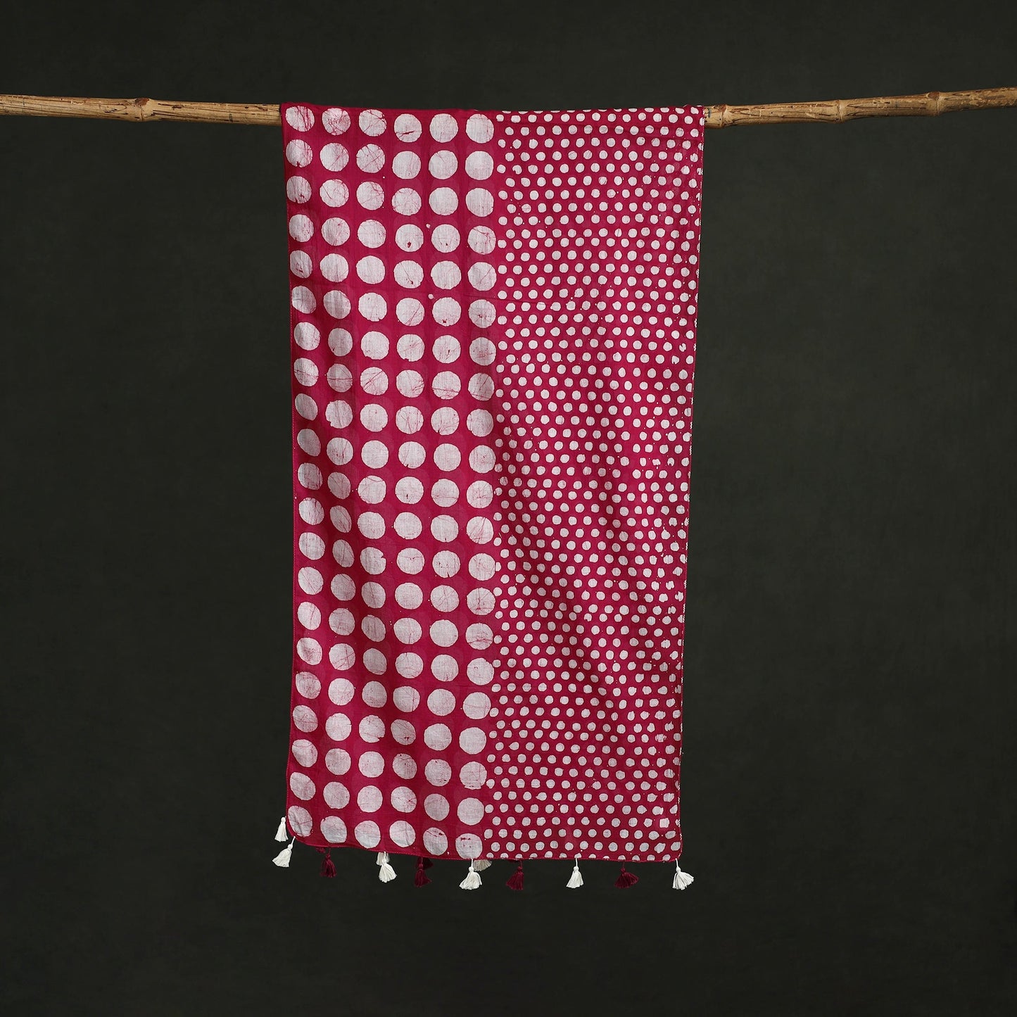Pure mul cotton kutch hand block batik print stole