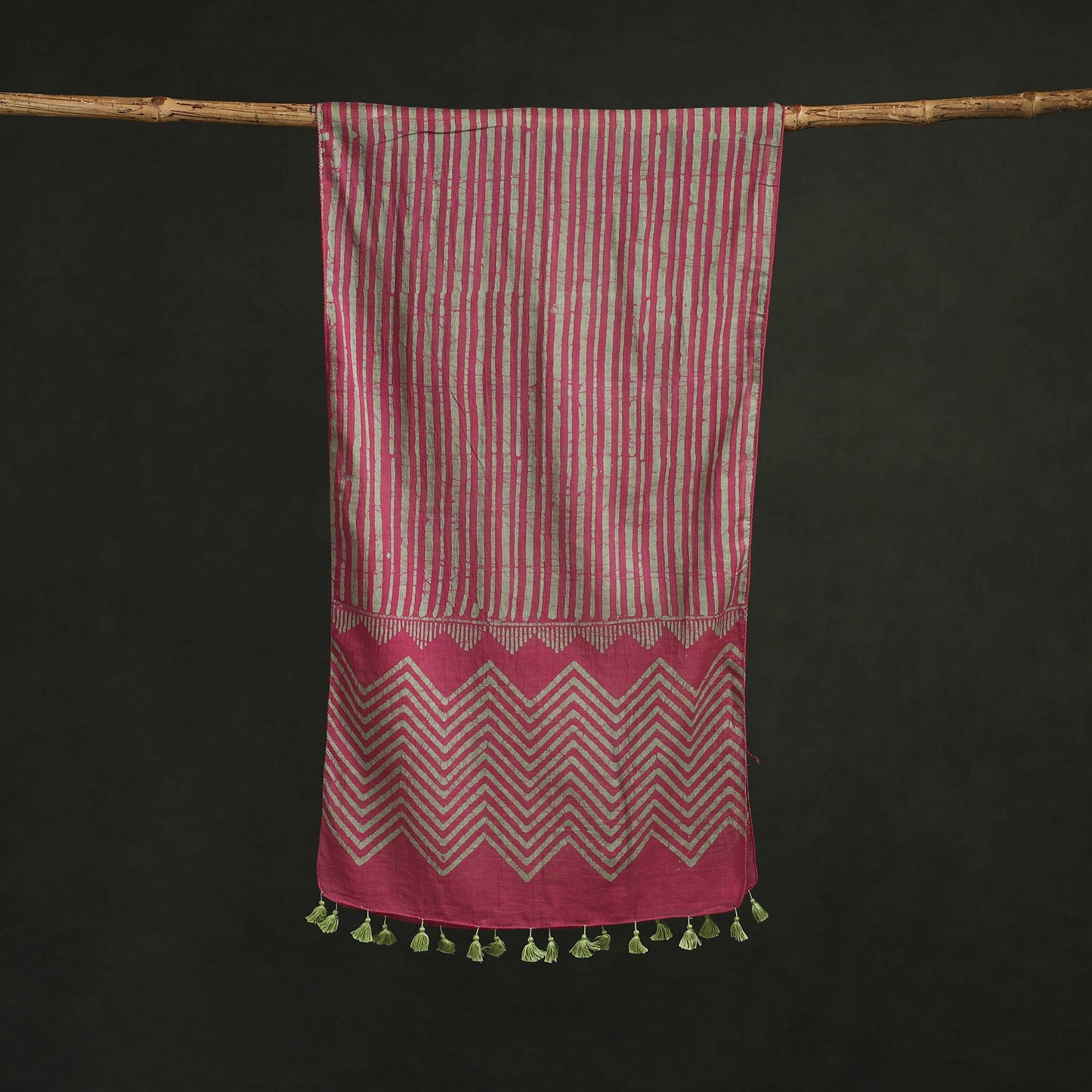 Pure mul cotton kutch hand block batik print stole