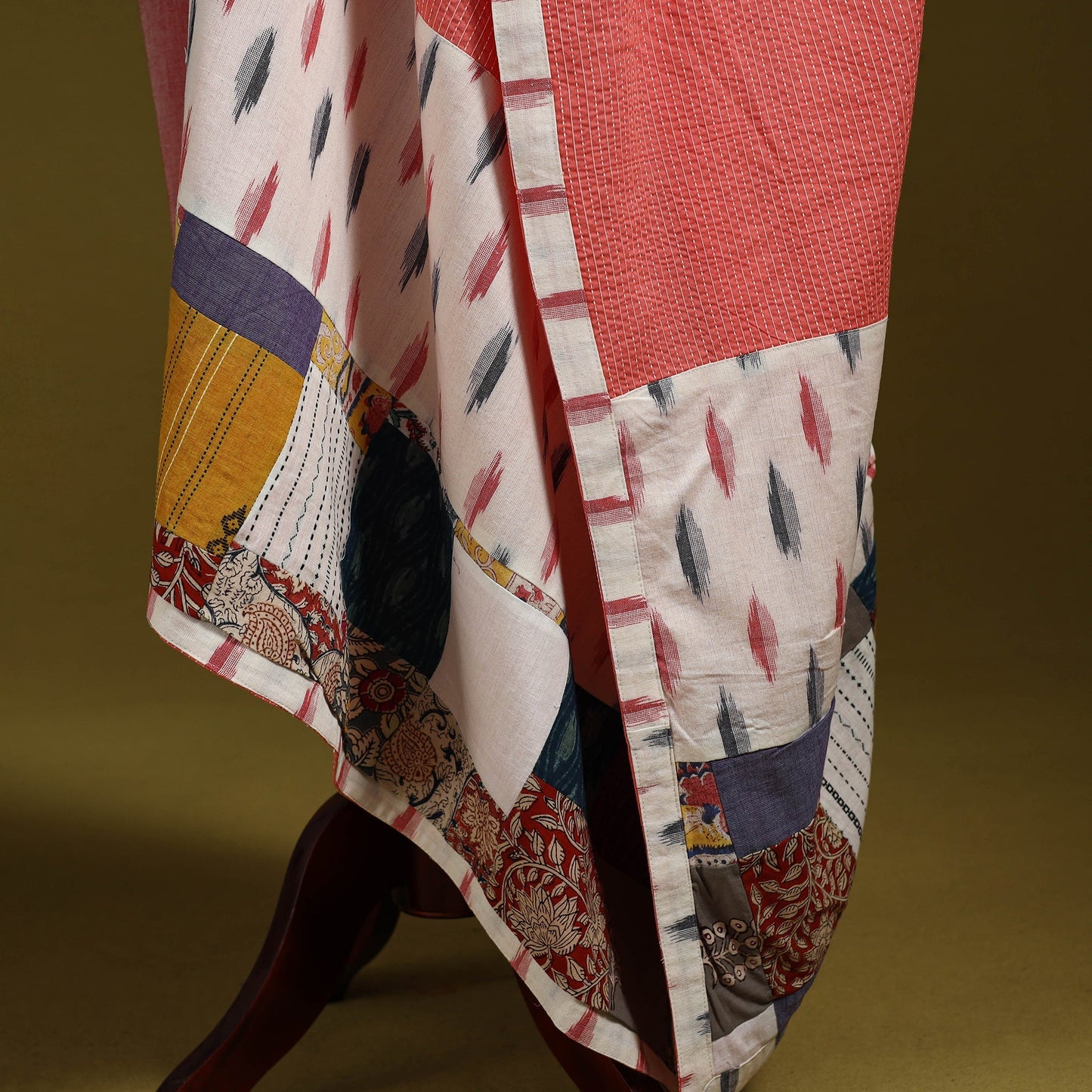 Running stitch with patchwork cotton dupatta 09