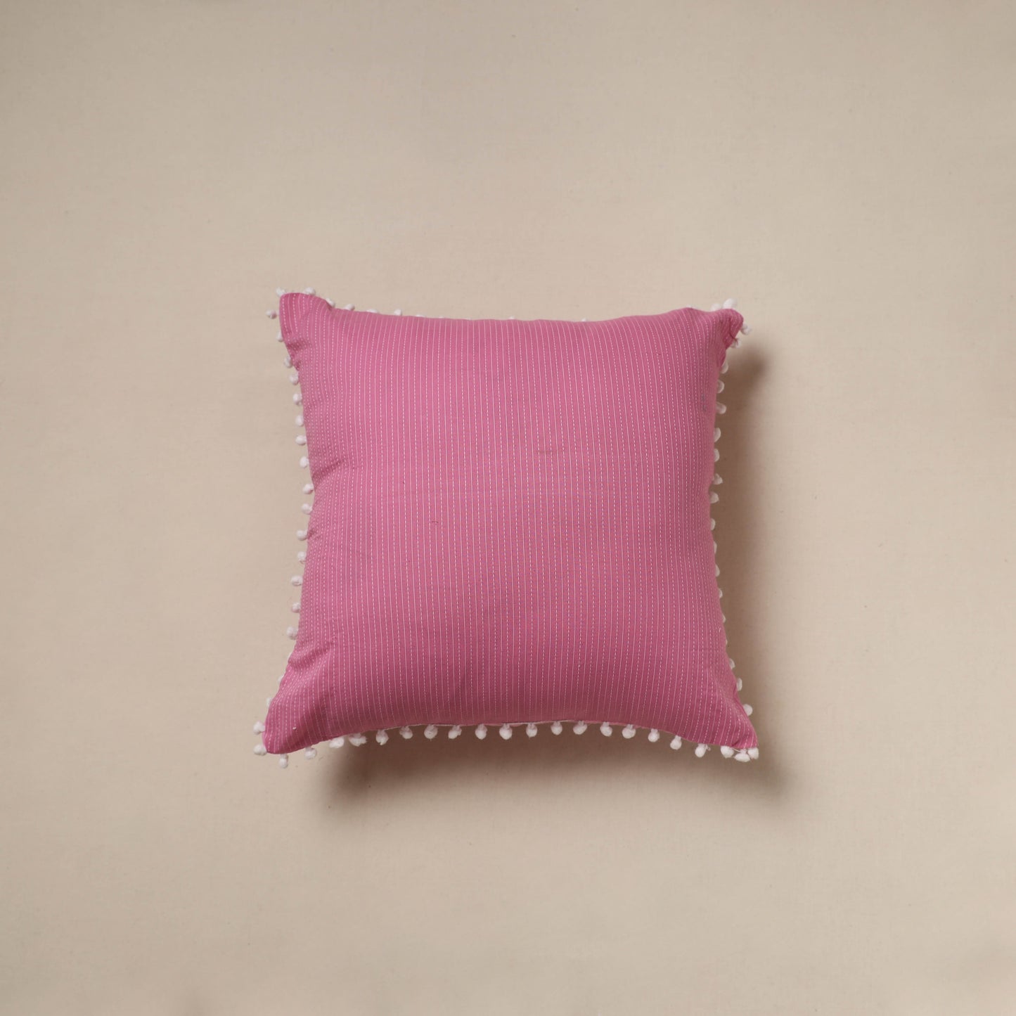Running stitch plain cushion cover 56 - handcrafted