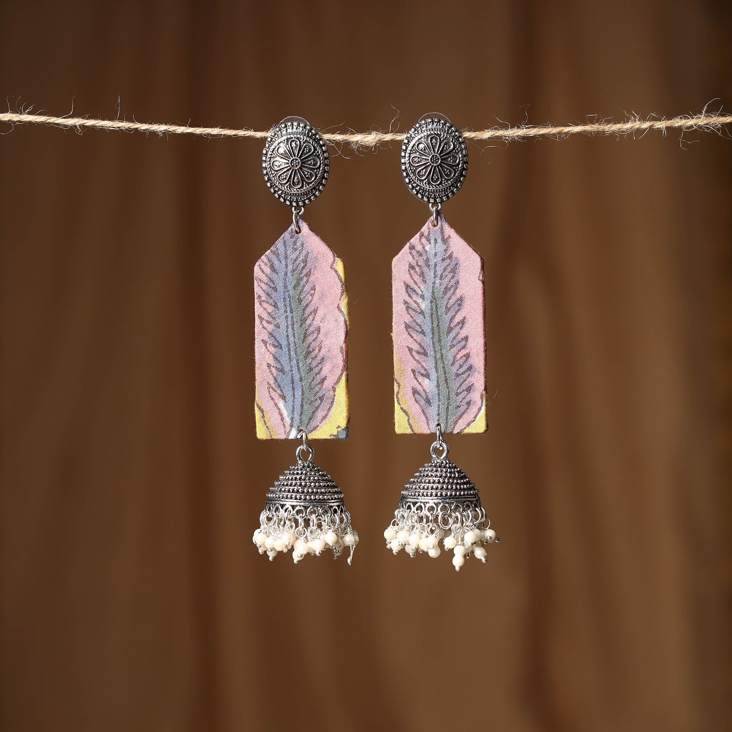 Pink Sana GS Fabart Handmade Earrings
