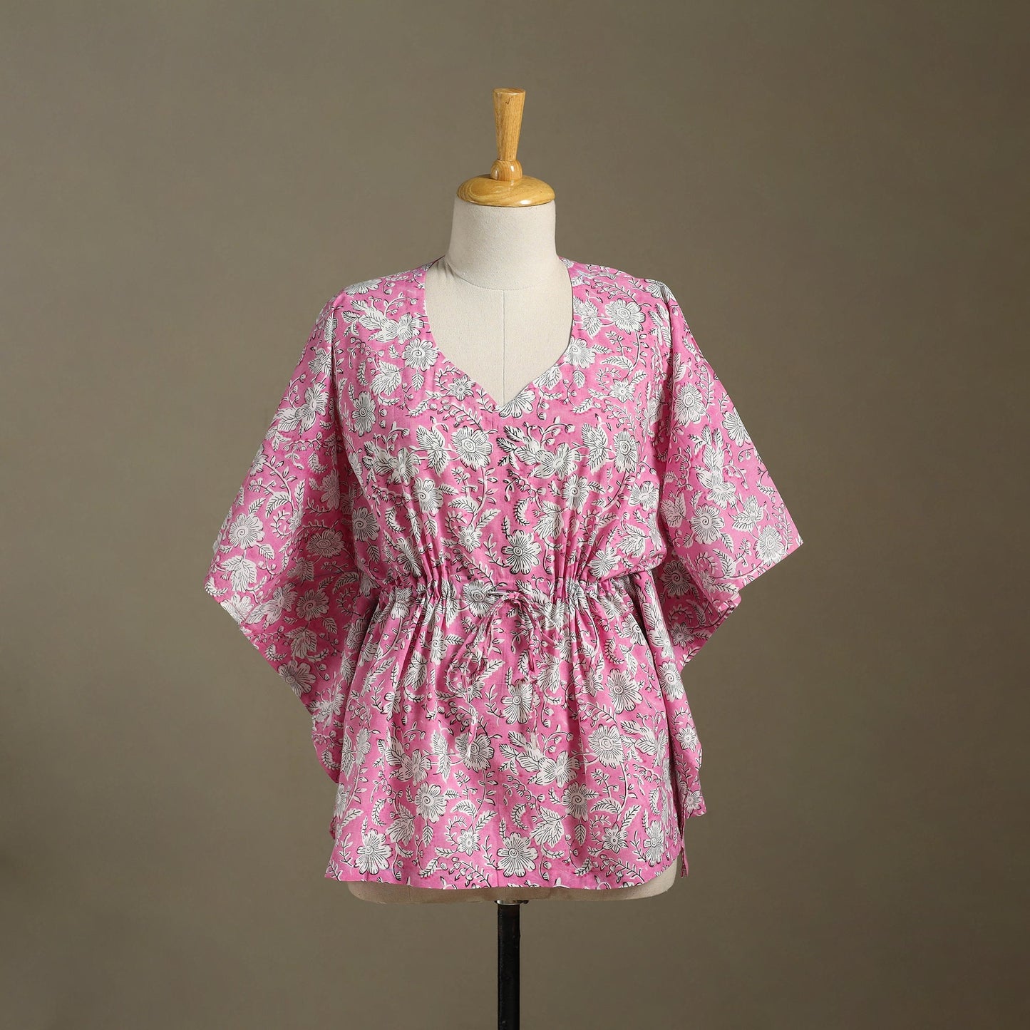 Sanganeri Block Print Cotton Kaftan (Short)