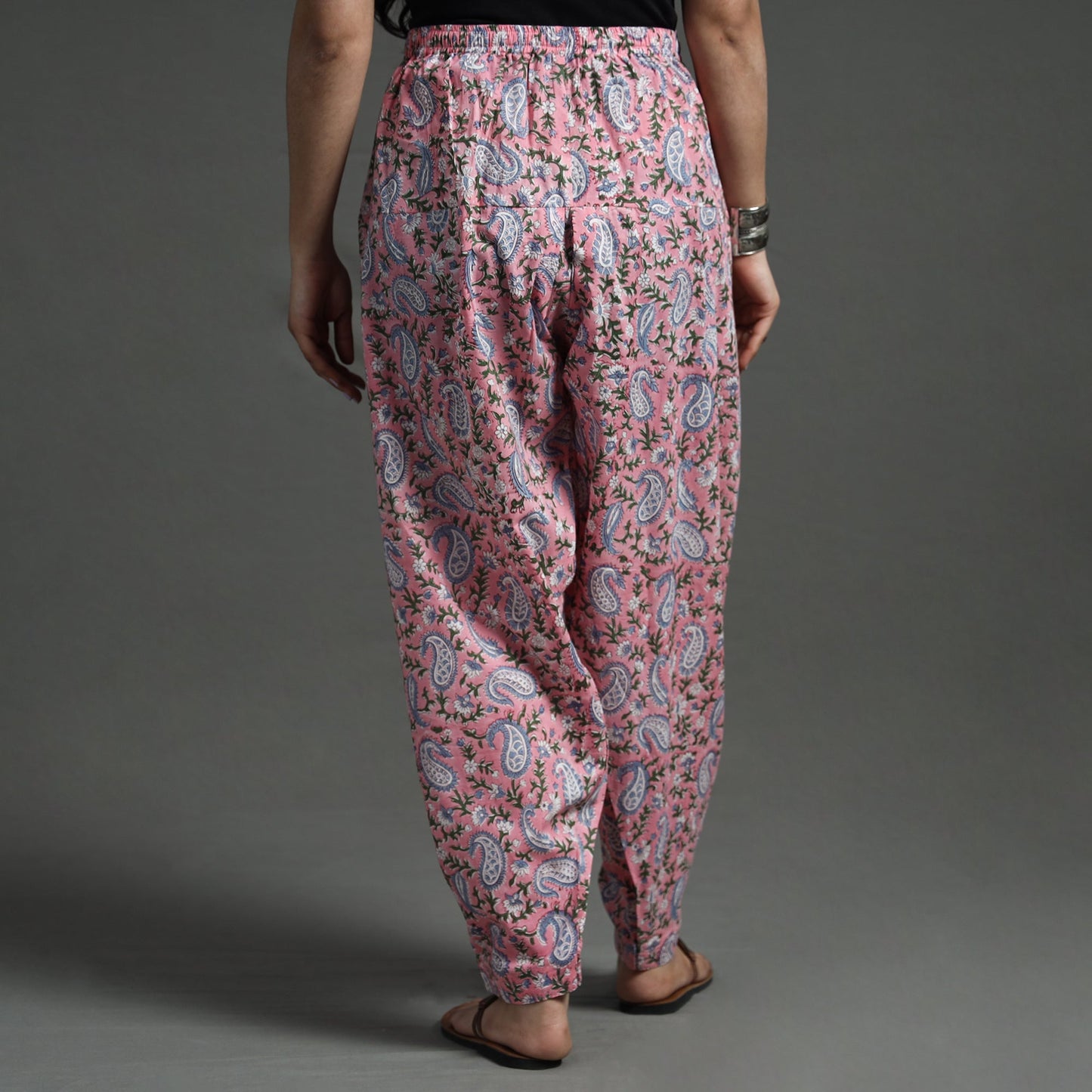 Buy Sanganeri Block Printed Cotton Elasticated Salwar Online at iTokri.com