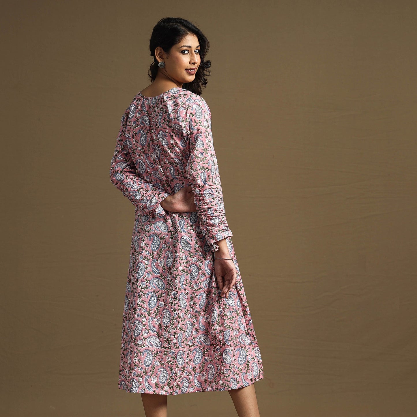 Buy Sanganeri Block Printed Cotton Flared Dress Online at iTokri.com