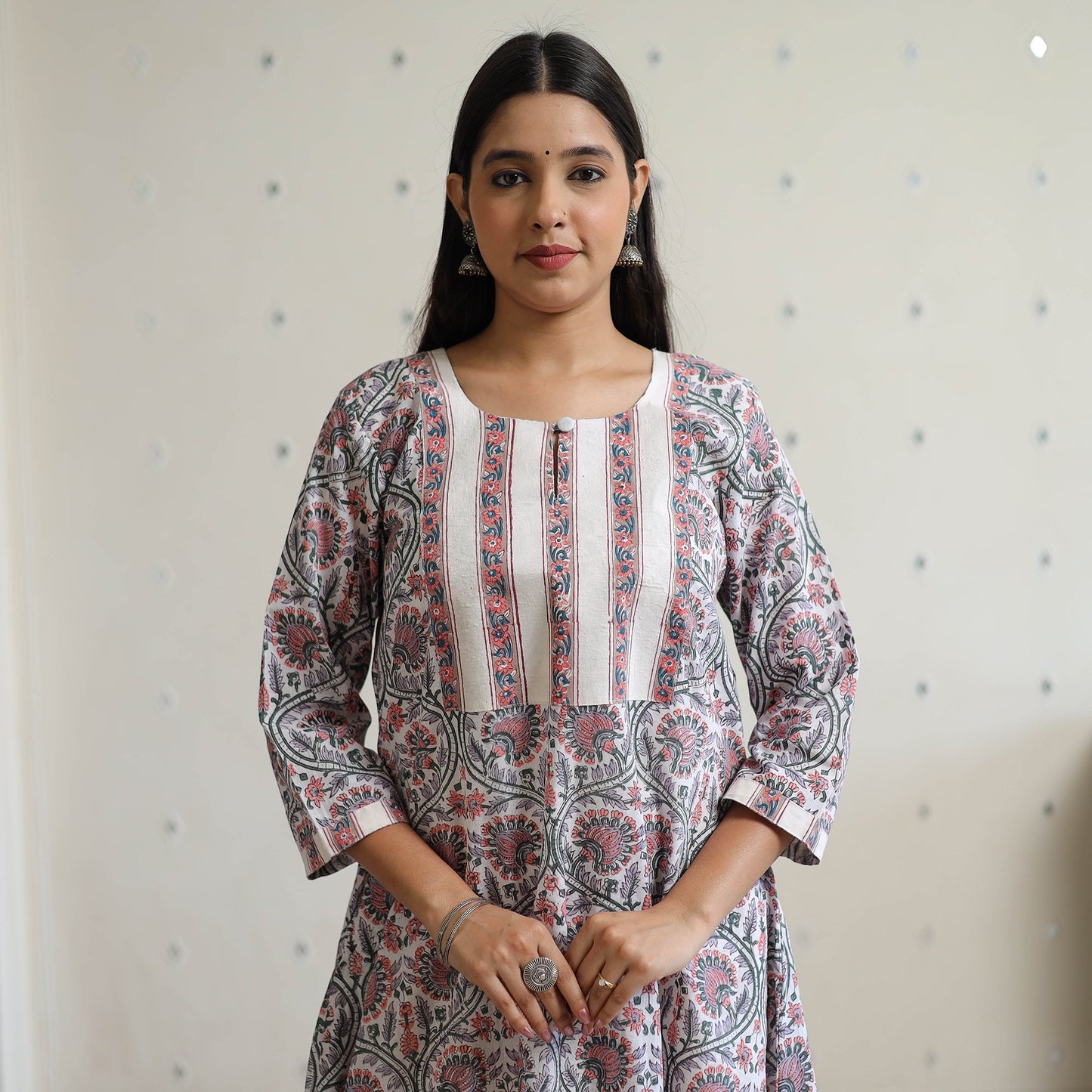 Buy Sanganeri Block Printed Cotton Long Kurta 05 Online at iTokri.com