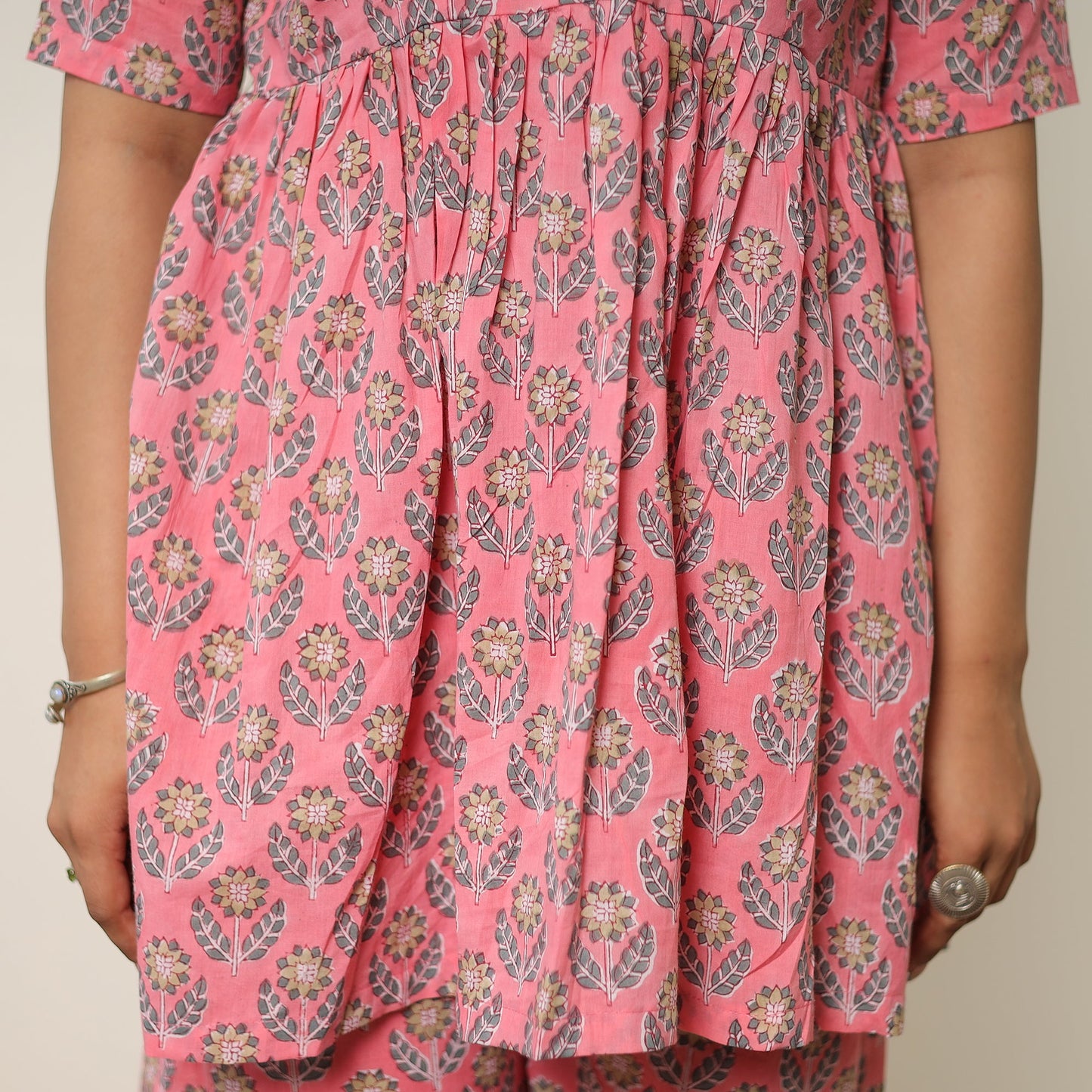Pink - sanganeri block printed cotton co-ord set 09