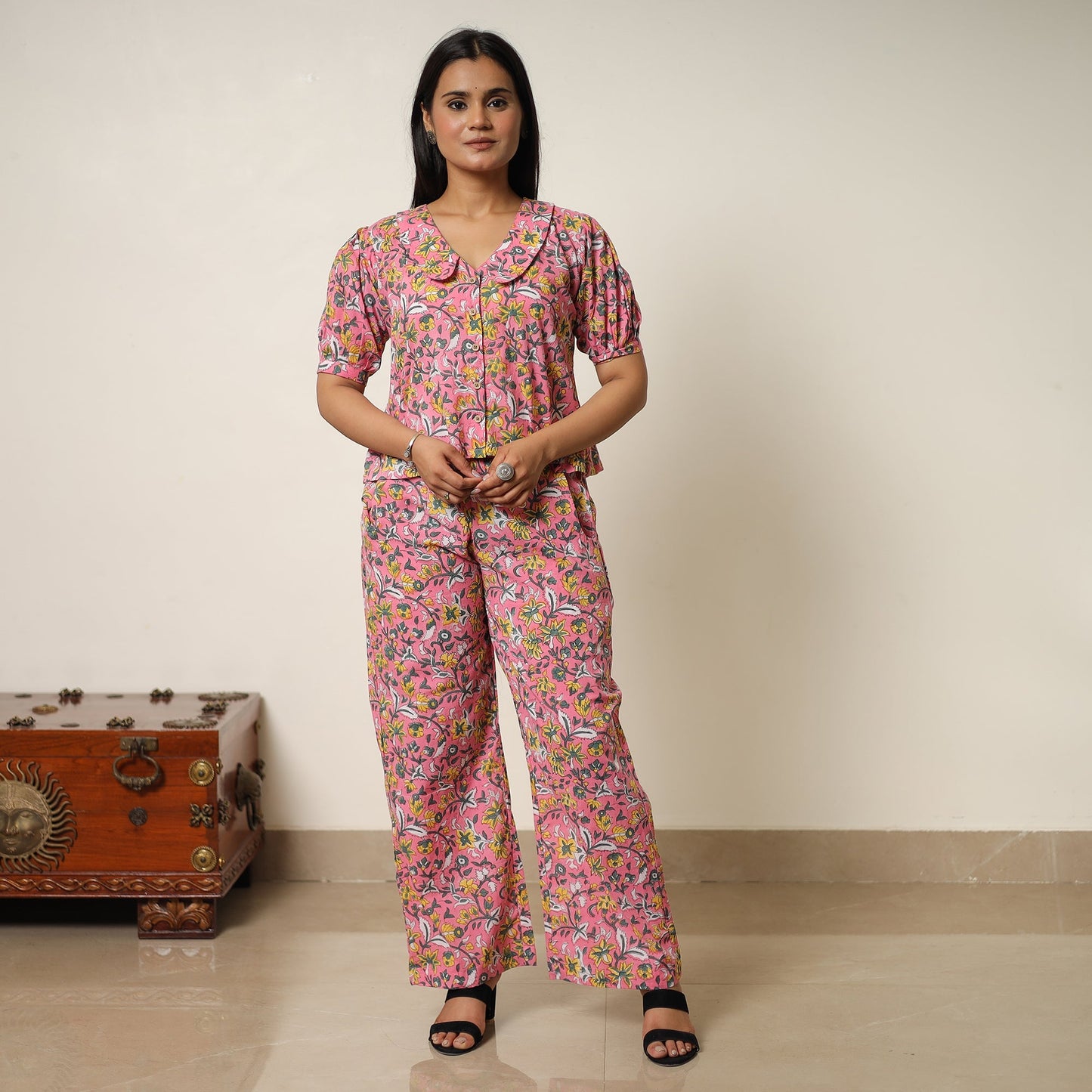 Buy Sanganeri Block Printed Cotton Co-Ord Set 24 Online at iTokri.com
