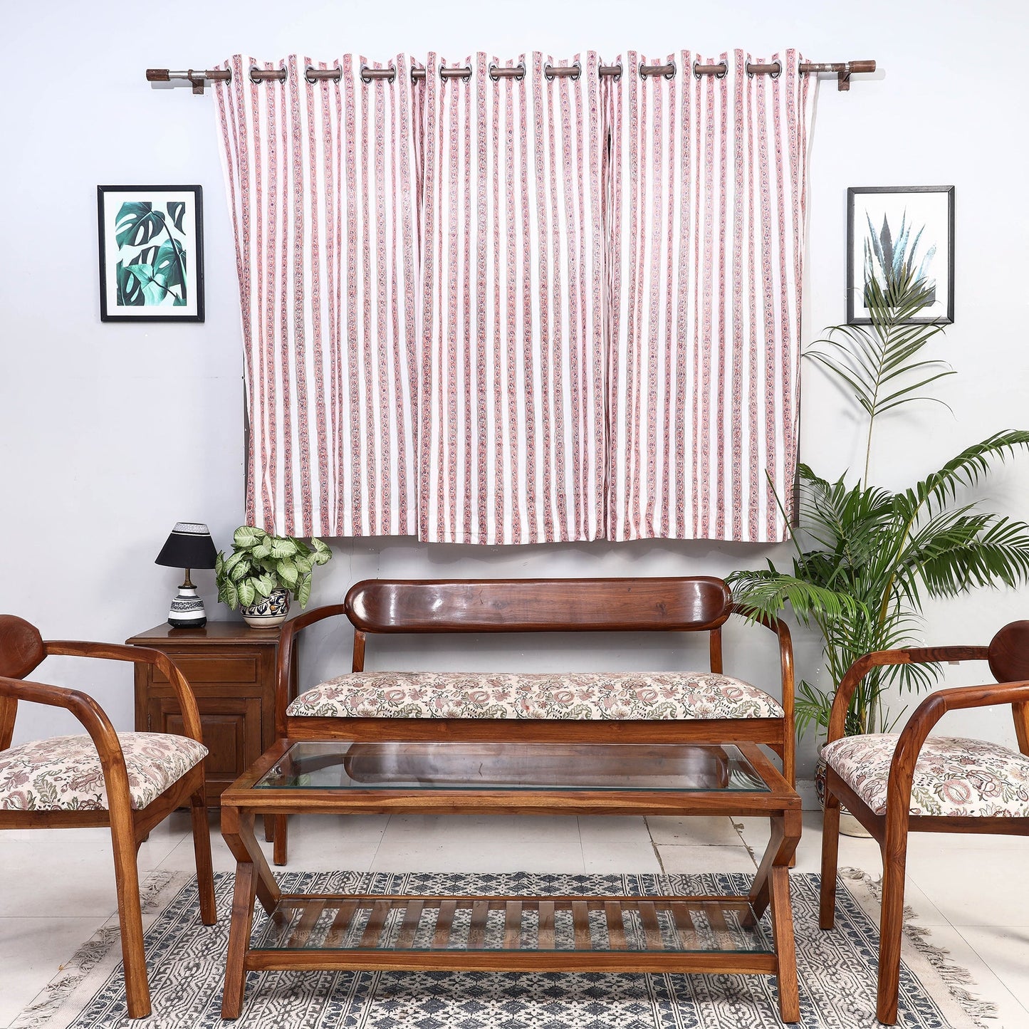 Buy Sanganeri Block Printed Cotton Window Curtain (5 x 3 Feet) (Single Piece) Online at iTopkri