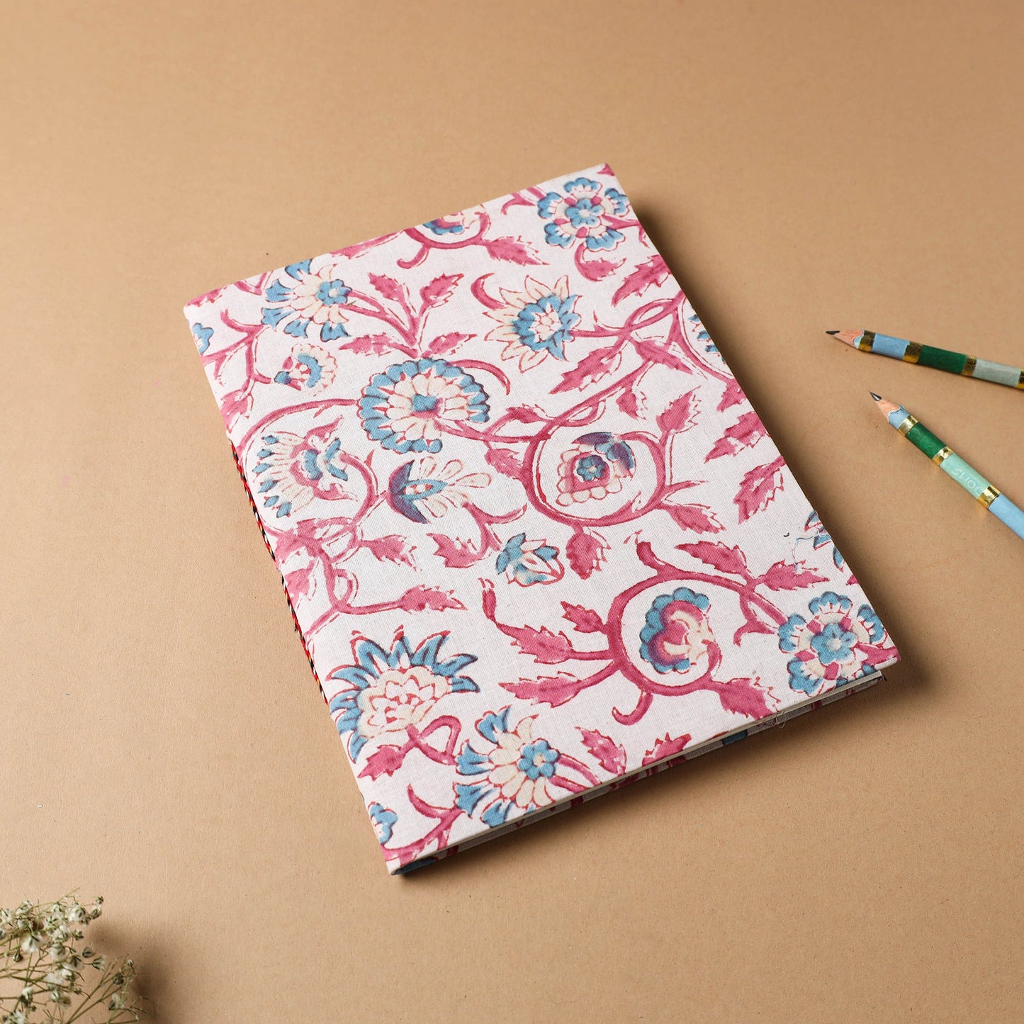 Sanganeri Fabric Cover Handmade Paper Notebook