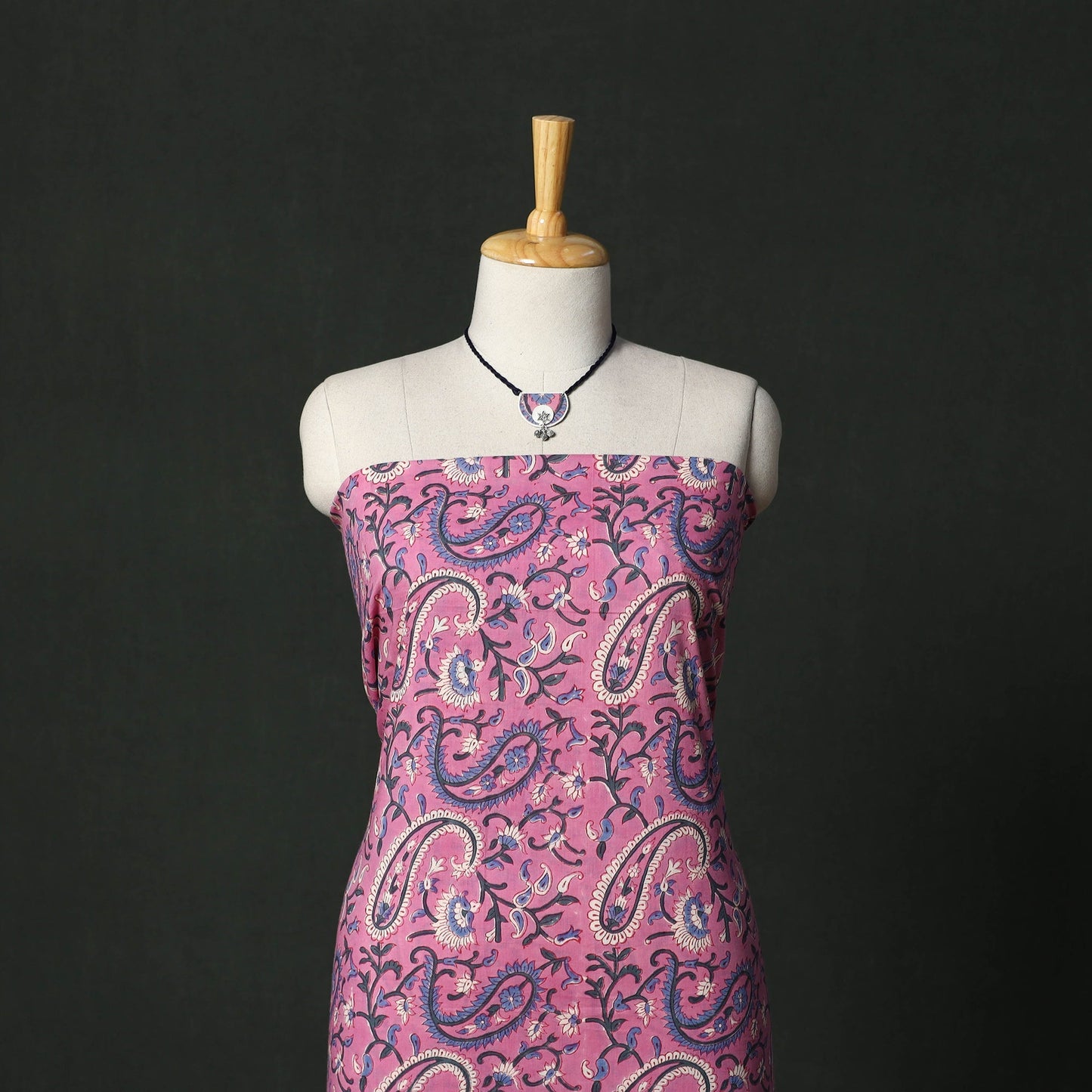 Sanganeri hand block print cotton 2pc unstitched dress