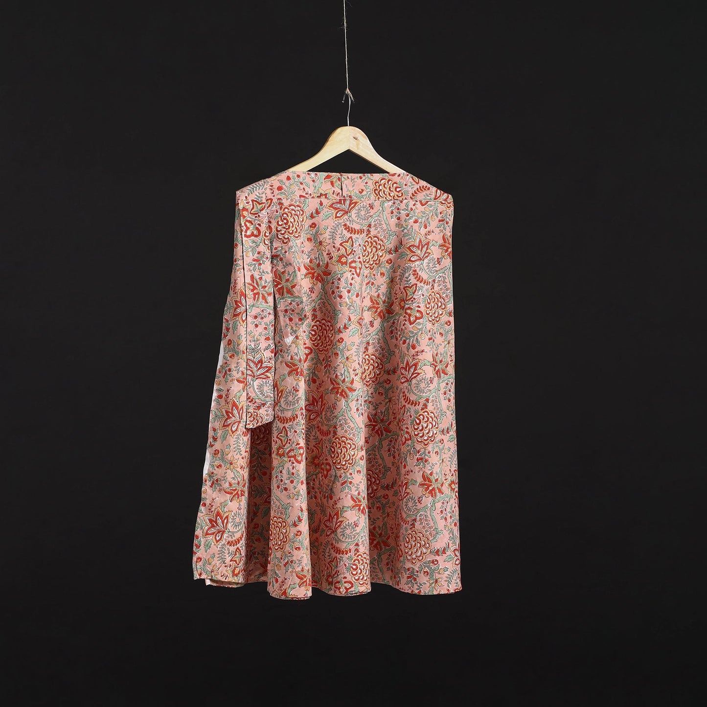 Sanganeri hand cotton wrap around skirt 41 - handcrafted