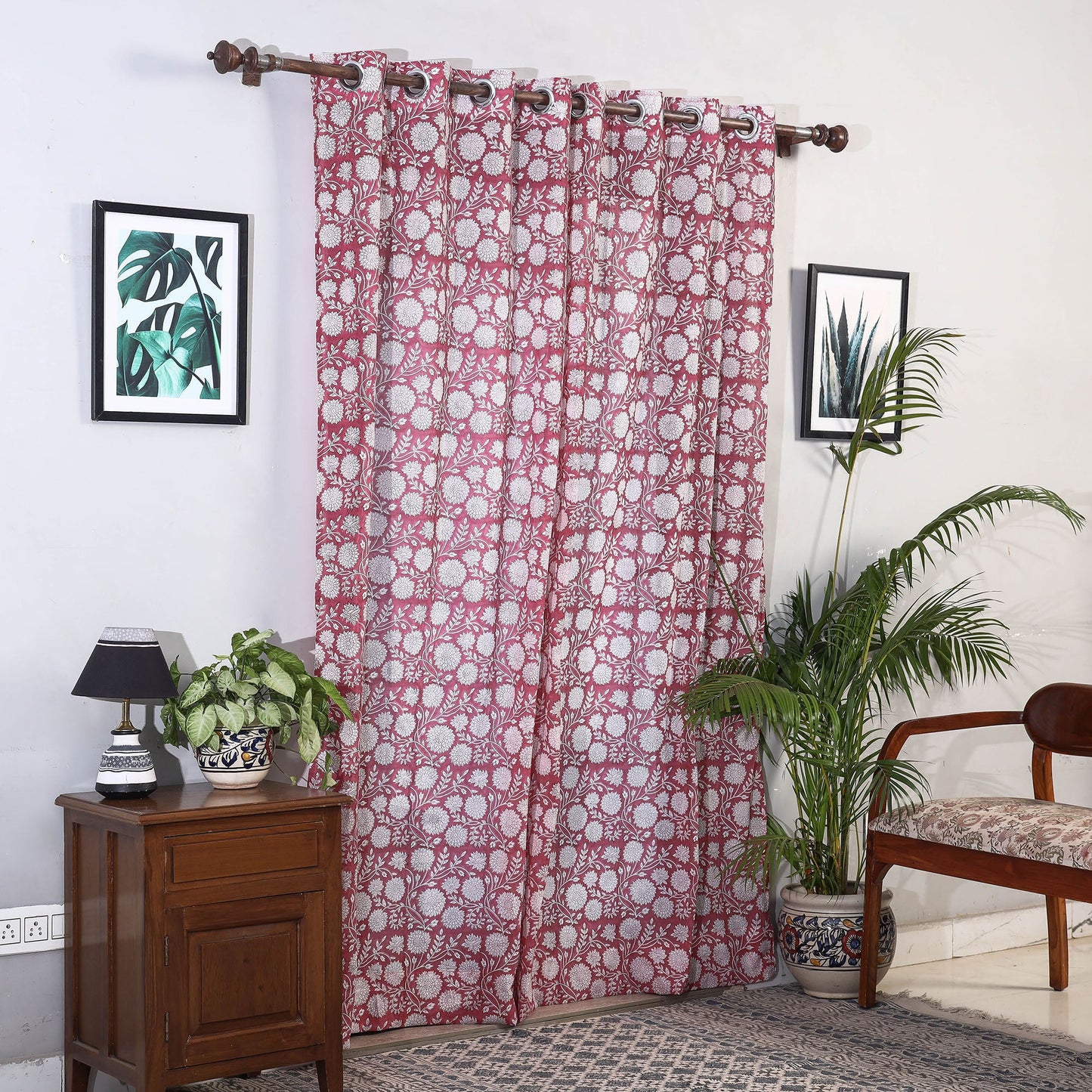 Buy Sanganeri Block Printed Cotton Door Curtain (7 x 3 Feet) (Single Piece) Online at iTopkri