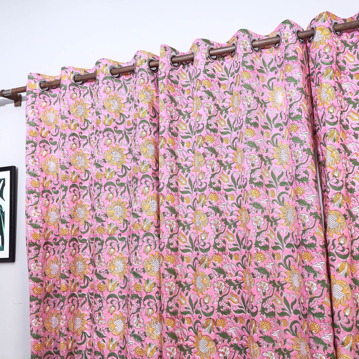 Sanganeri Block Printed Cotton Window Curtain