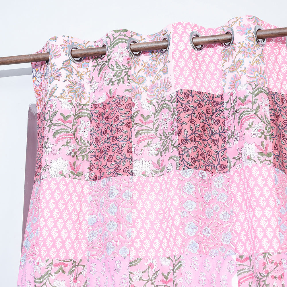 sanganeri patchwork window curtain