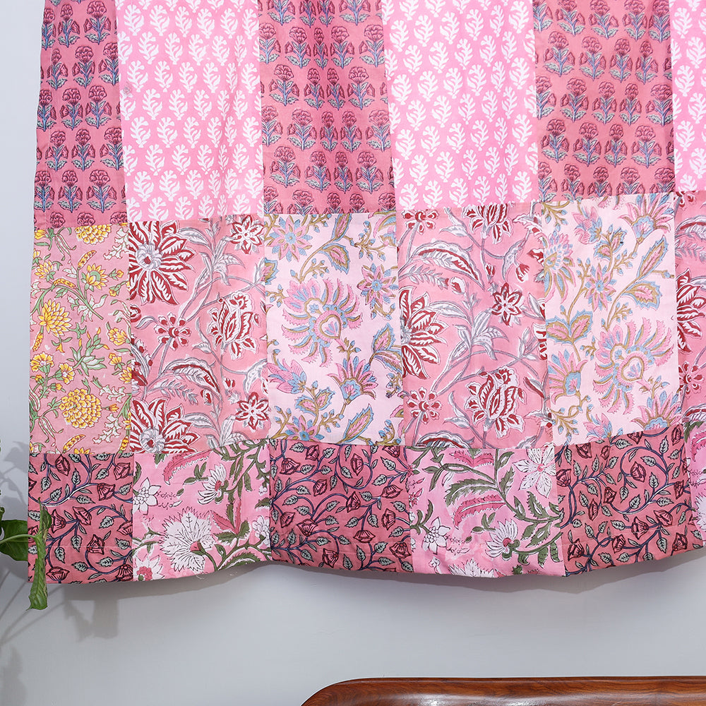 sanganeri patchwork window curtain