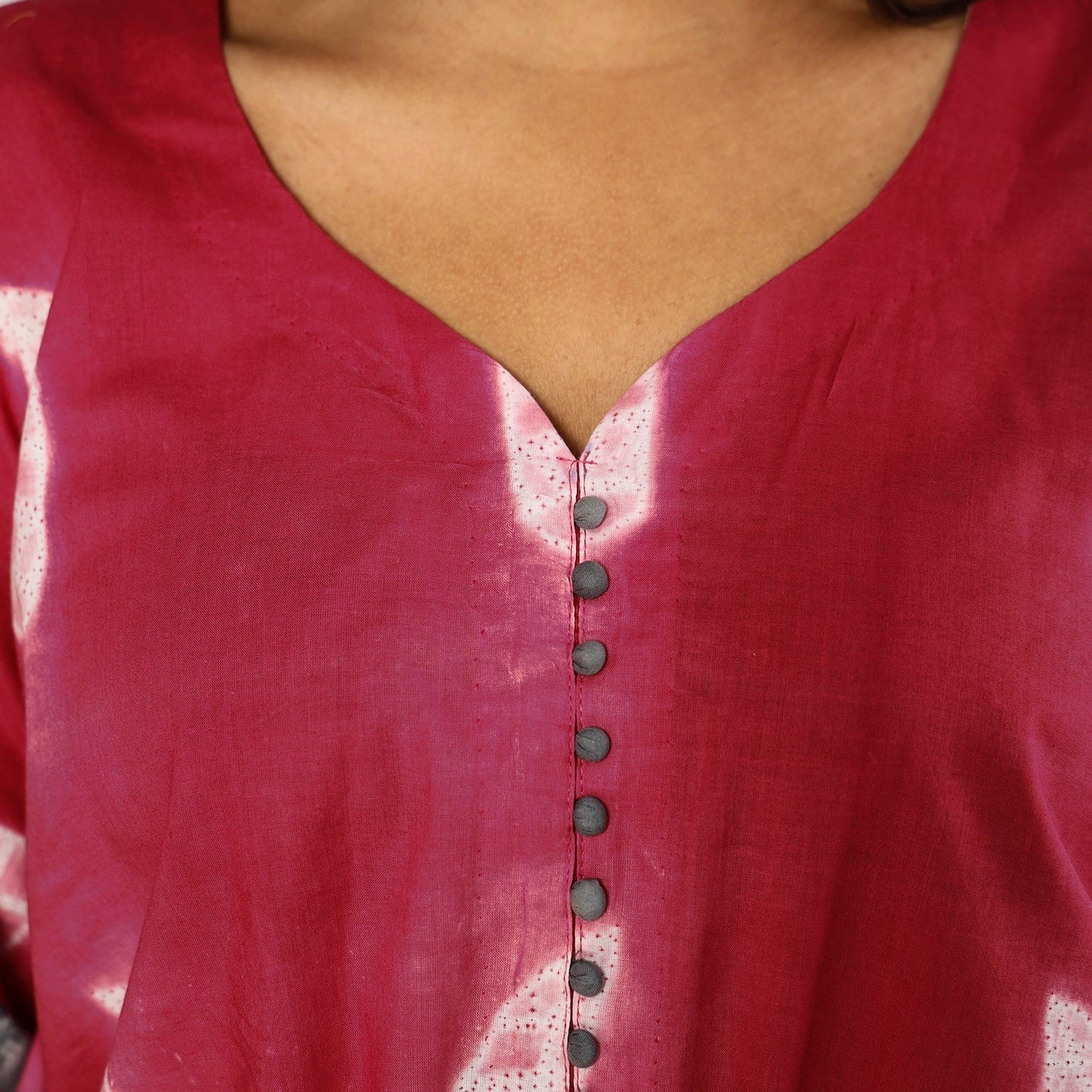 Shibori Tie-Dye Cotton Kaftan Dress (Medium)
