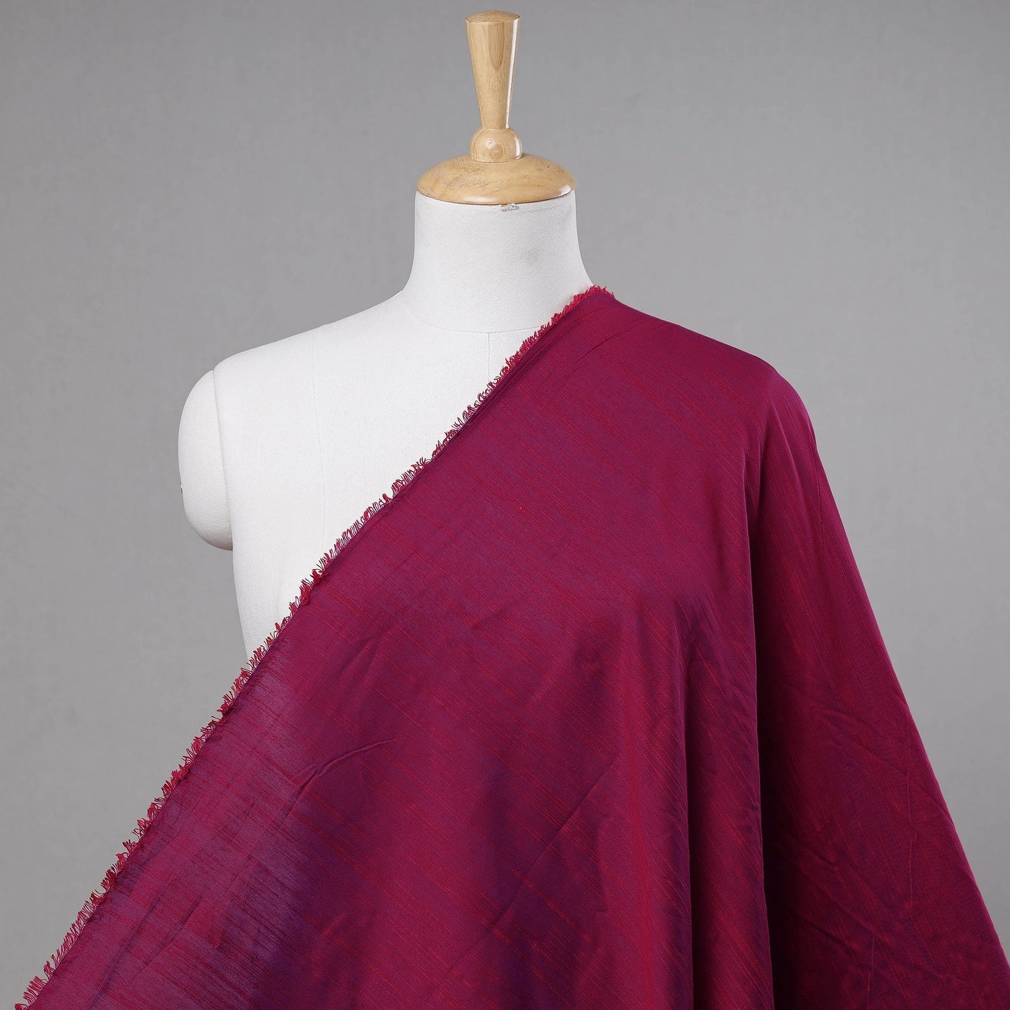 Pink - slub silk plain fabric 03 - handcrafted