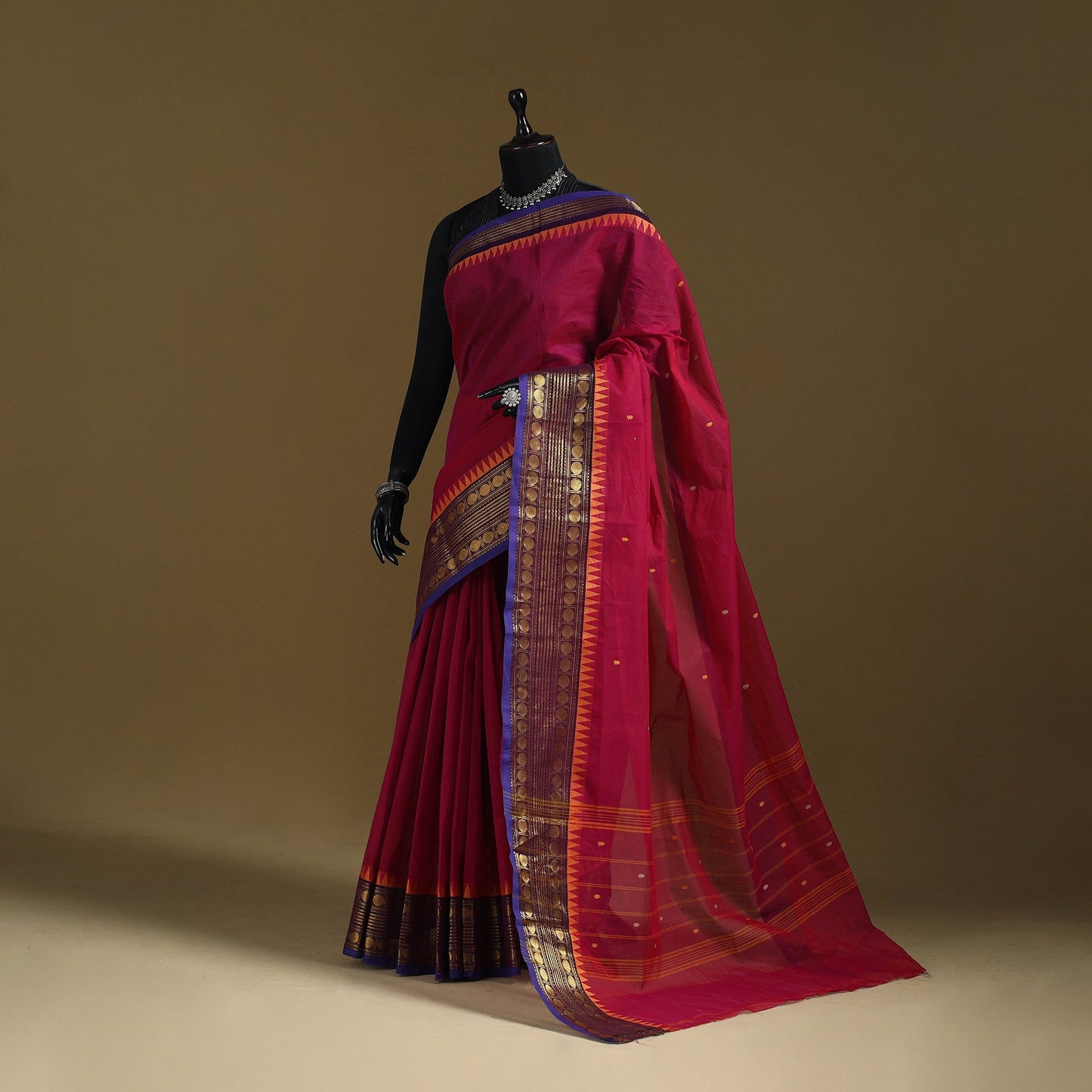 Thread buti cotton kanchipuram saree with border 36