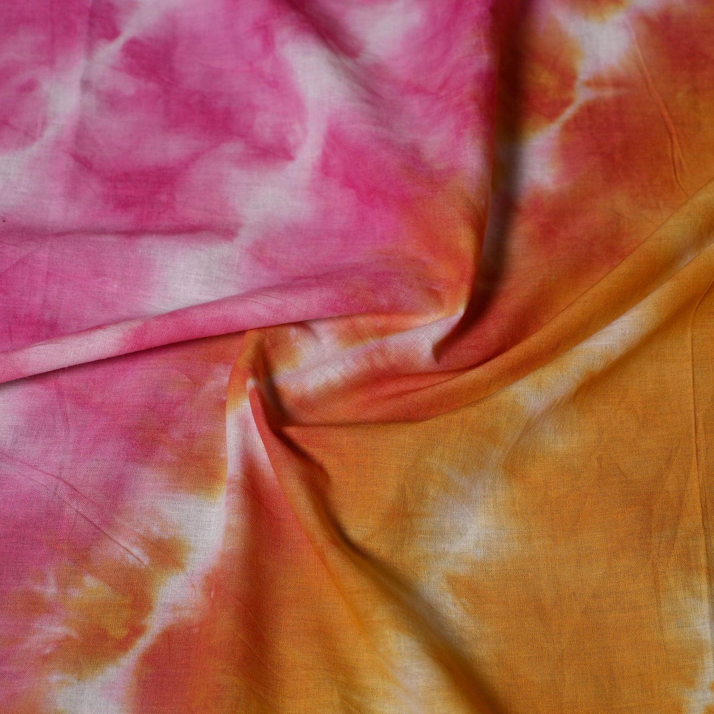 Pink Tie-Dye Cotton Shibori Fabric