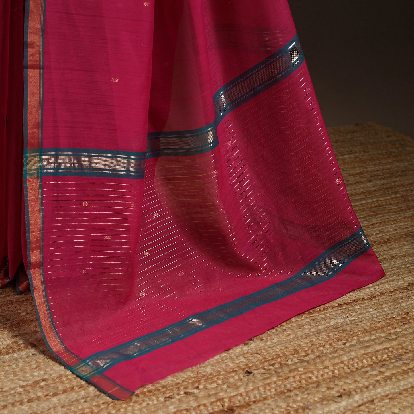 Pink - traditional buti handloom zari work saree 18