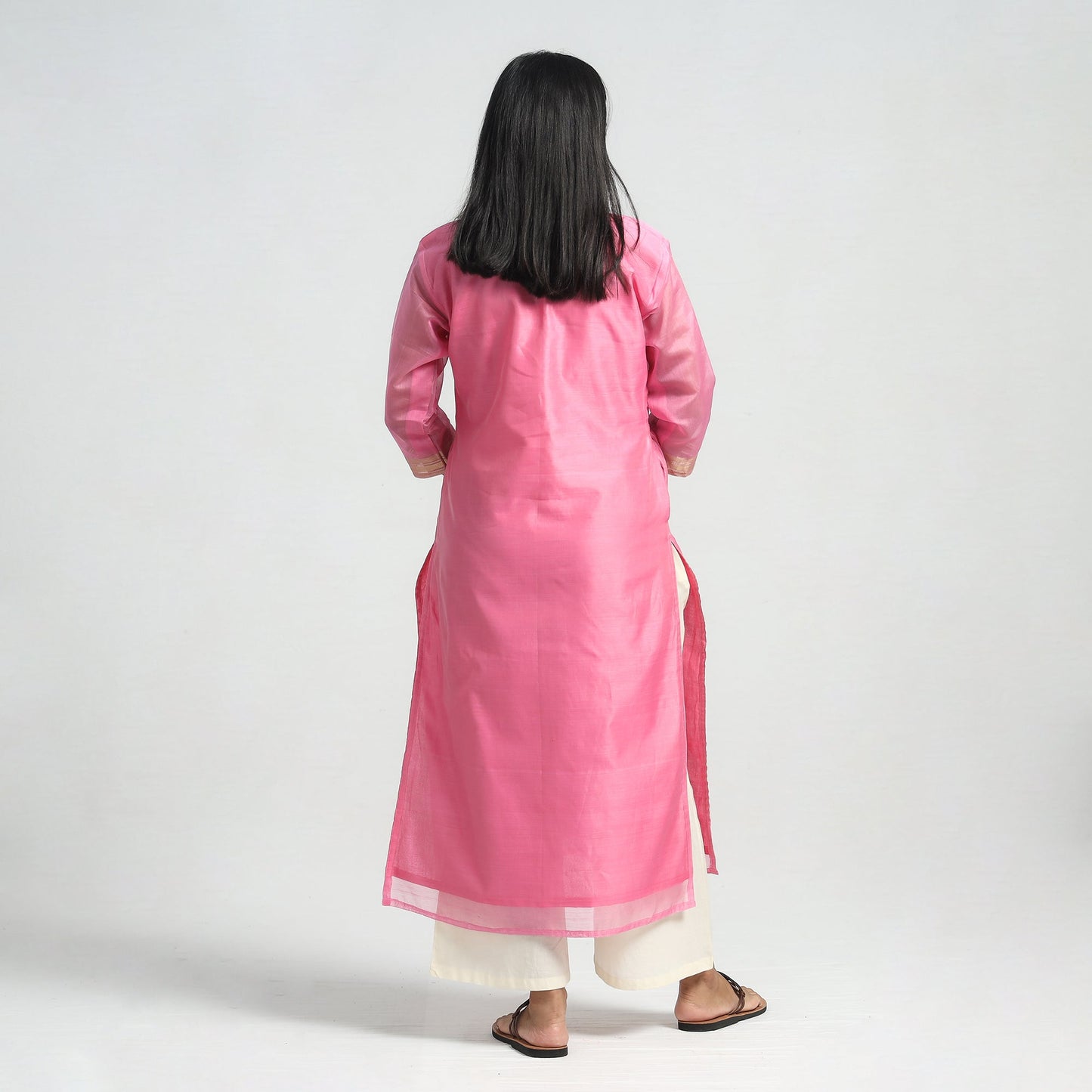 Traditional Maheshwari Handloom Silk Cotton Kurta with Dupatta Set