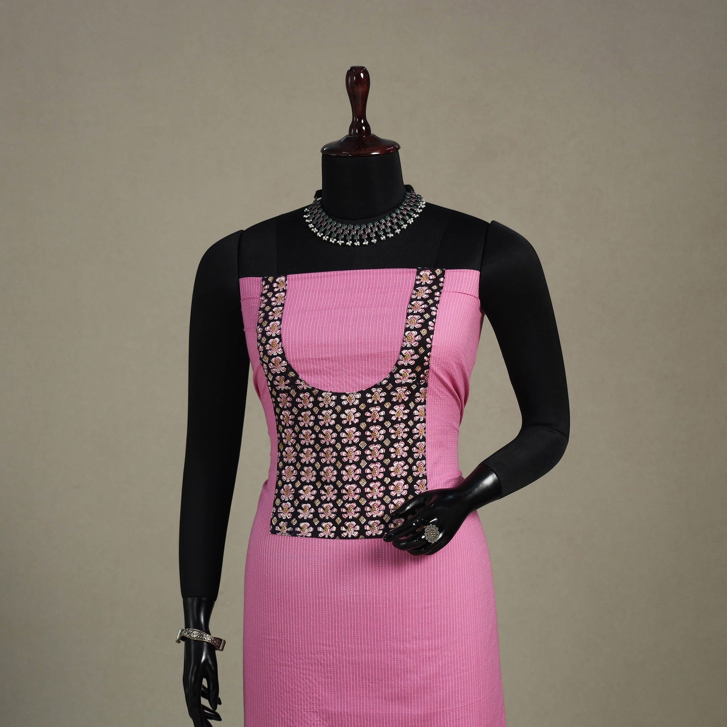 Pink Unstitched Plain Cotton Kurta Material