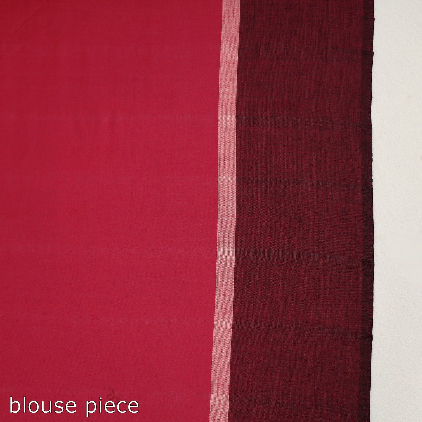 Pink, White & Black Stipe Cotton Saree with Floral Extra Weft