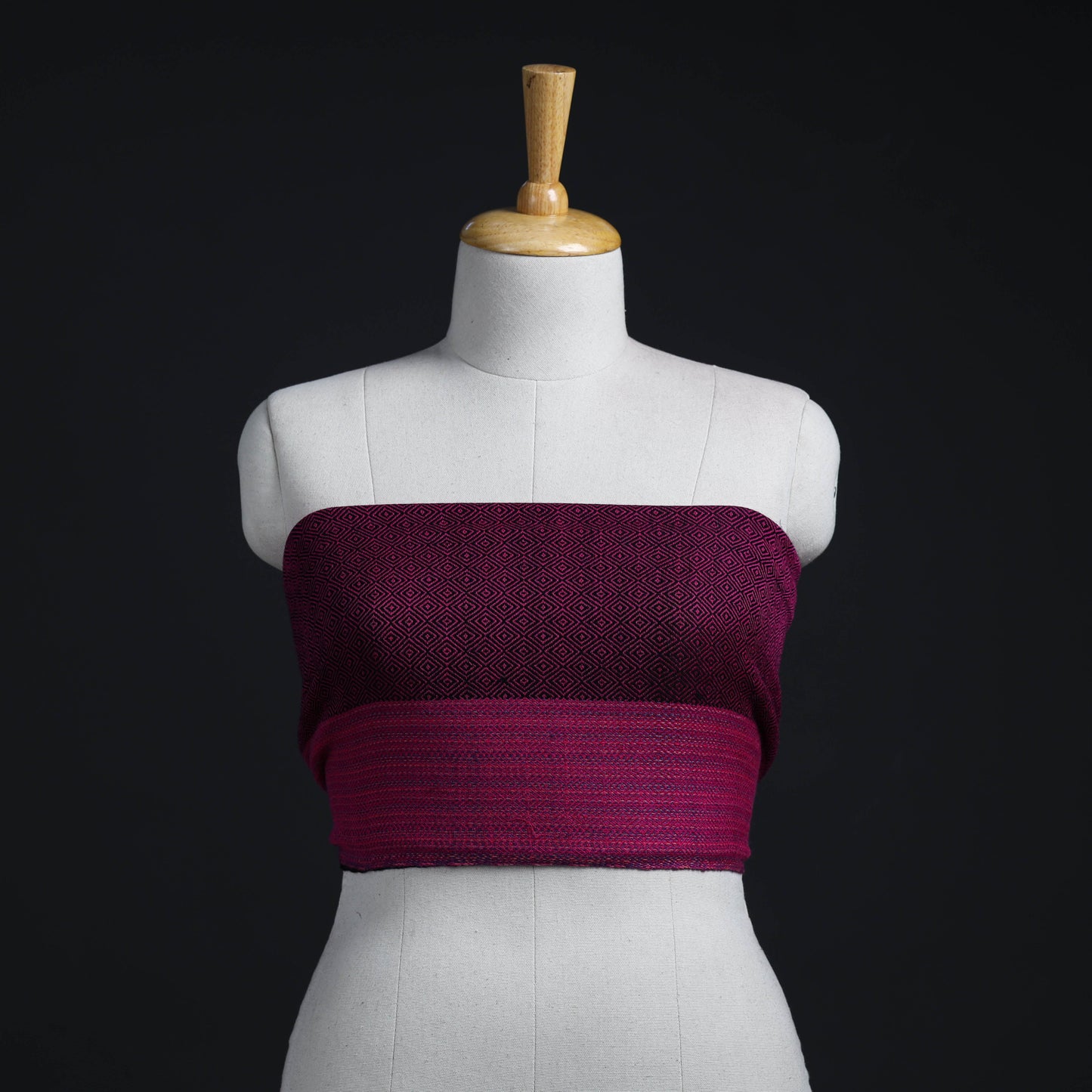 Pink - woollen plain blouse piece 03 - handcrafted