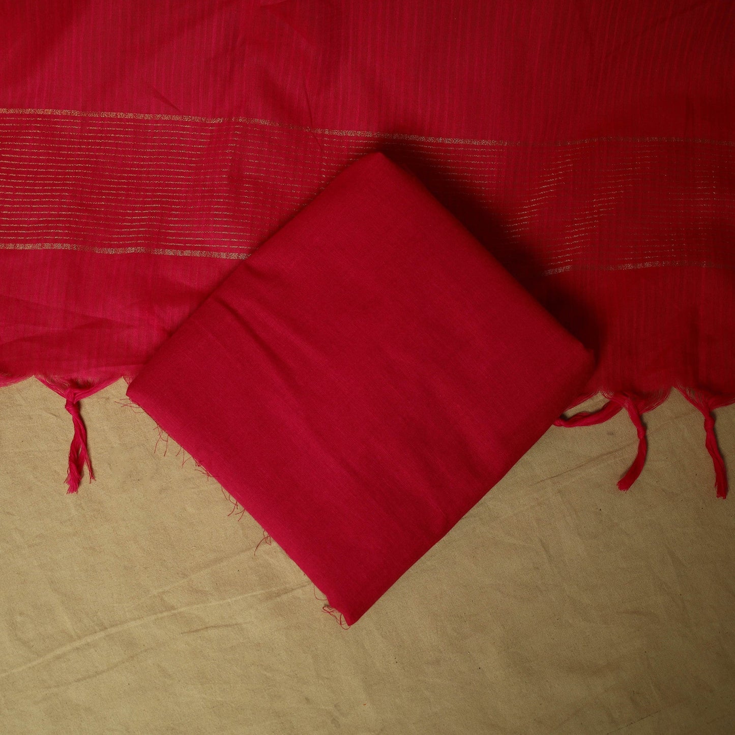 Zari buti jacquard cotton 3pc unstitched dress material 50