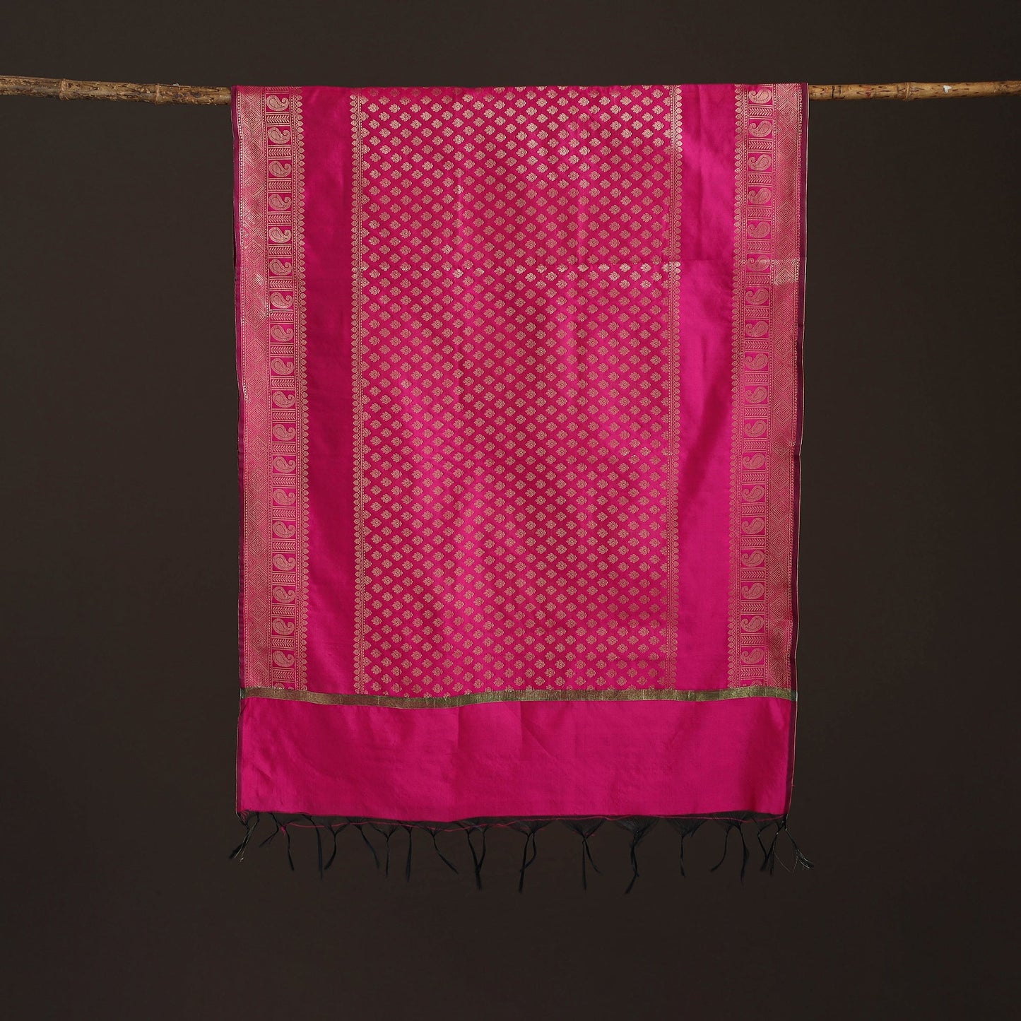 Zari work banarasi silk dupatta 22 - handcrafted