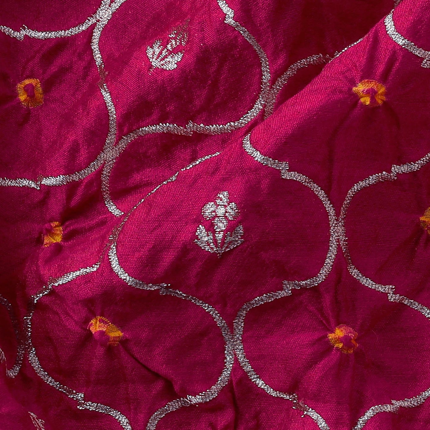 Zari work silk tie-dye bandhani fabric 43 - handcrafted