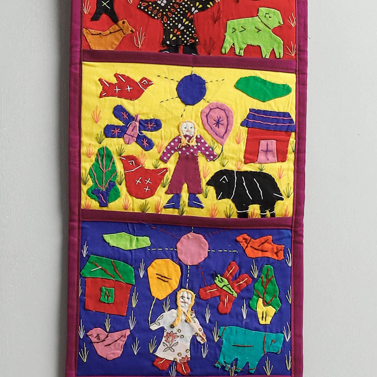 Pipli Applique Work Wall Hanging Letter Holder