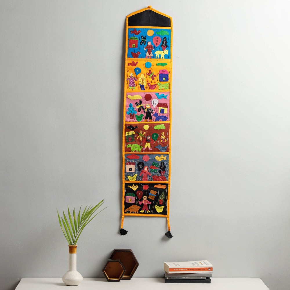 Pipli Applique Work Wall Hanging Letter Holder