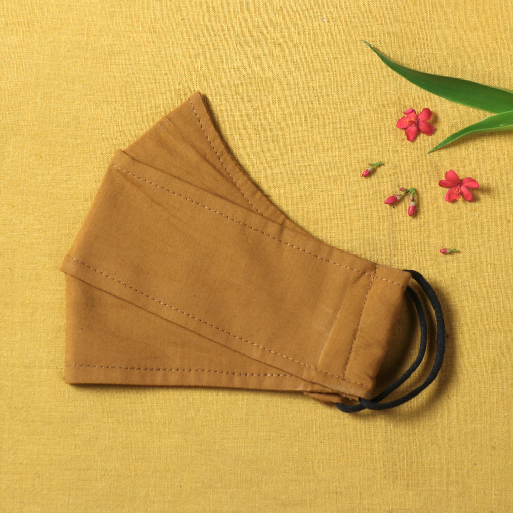 Plain Cotton 3 Layer Maska Snug Fit Face Cover