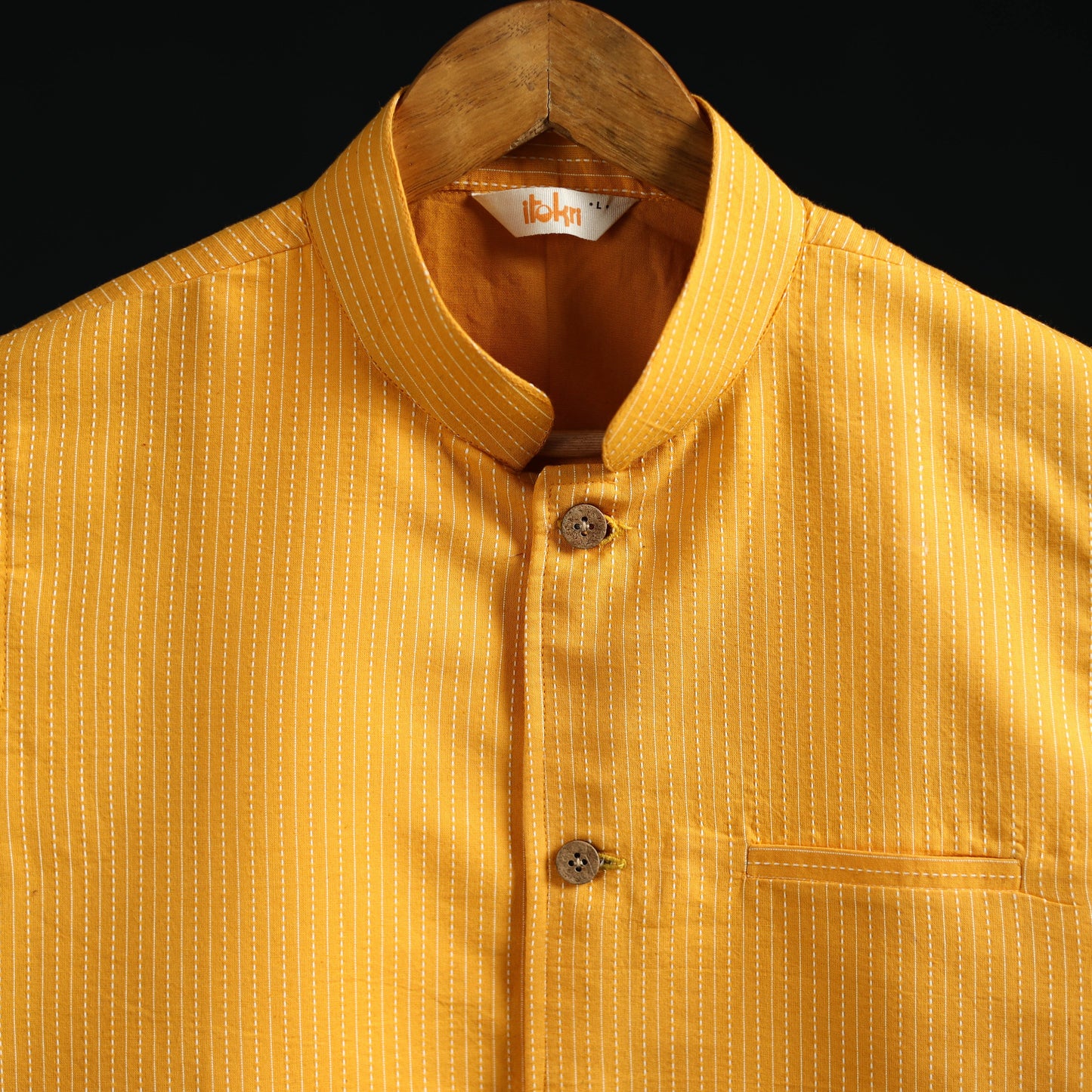 Plain cotton mandarin collar nehru jacket for men 01
