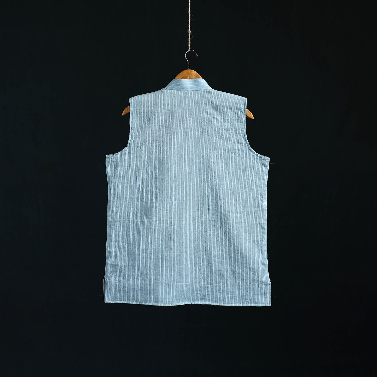 Plain cotton mandarin collar nehru jacket for men 02
