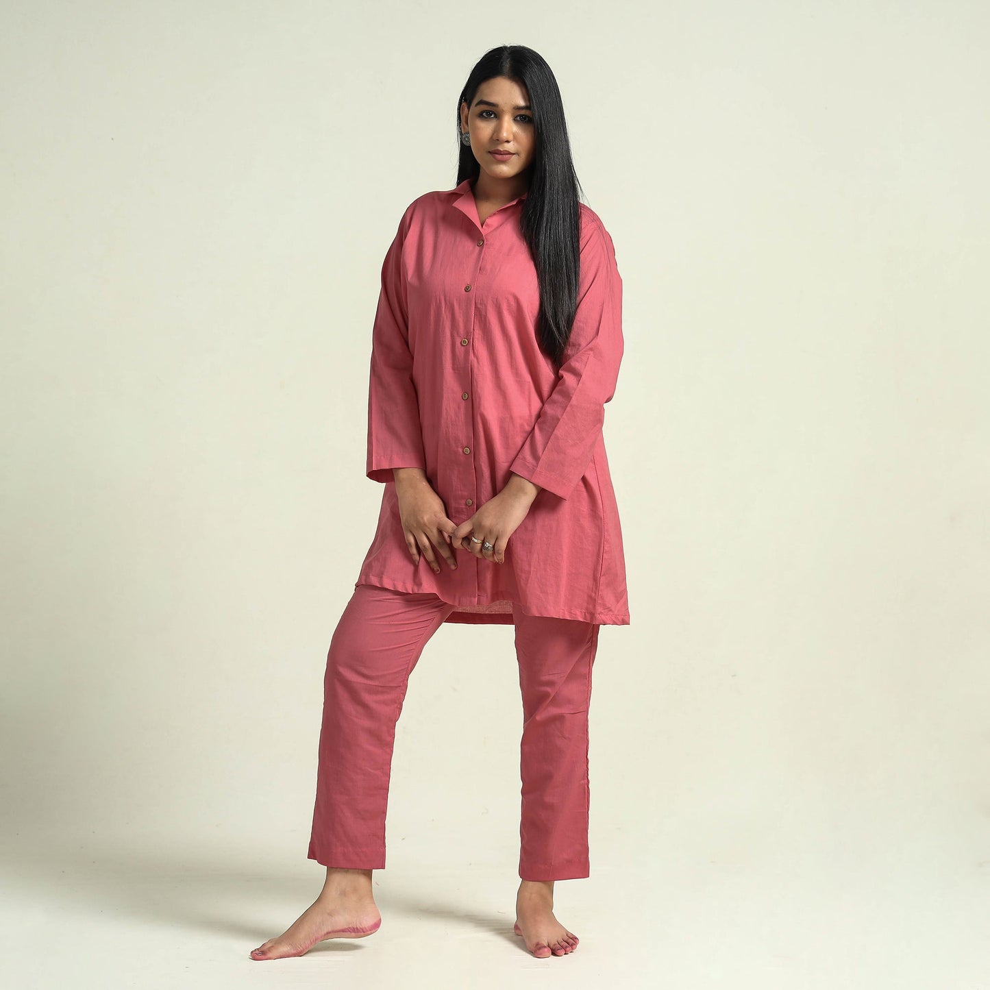 Plain dyed cotton co-ord set - handcrafted