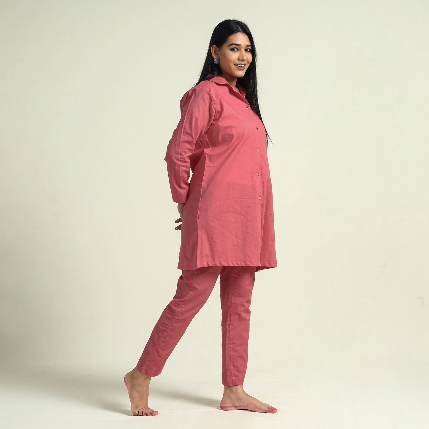 Plain dyed cotton co-ord set - handcrafted