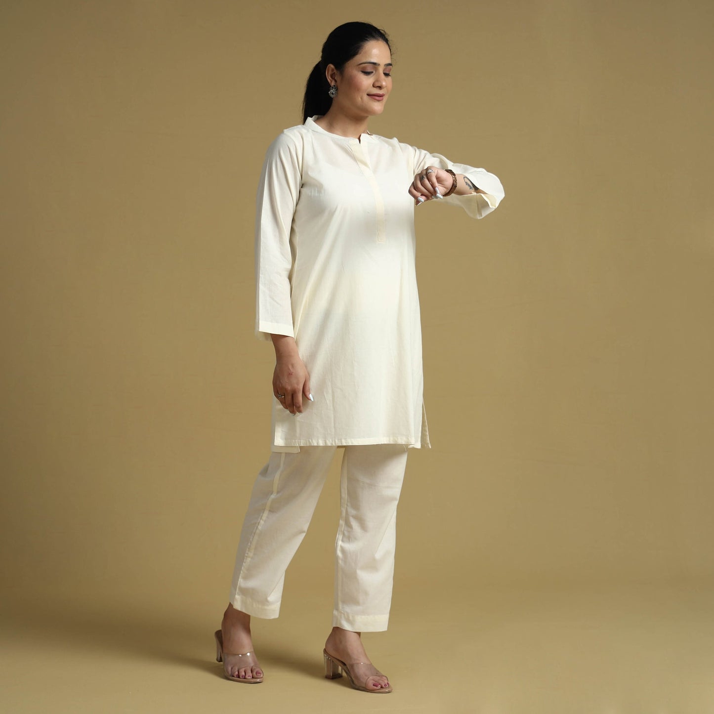 Plain dyed cotton co-ord set - handcrafted