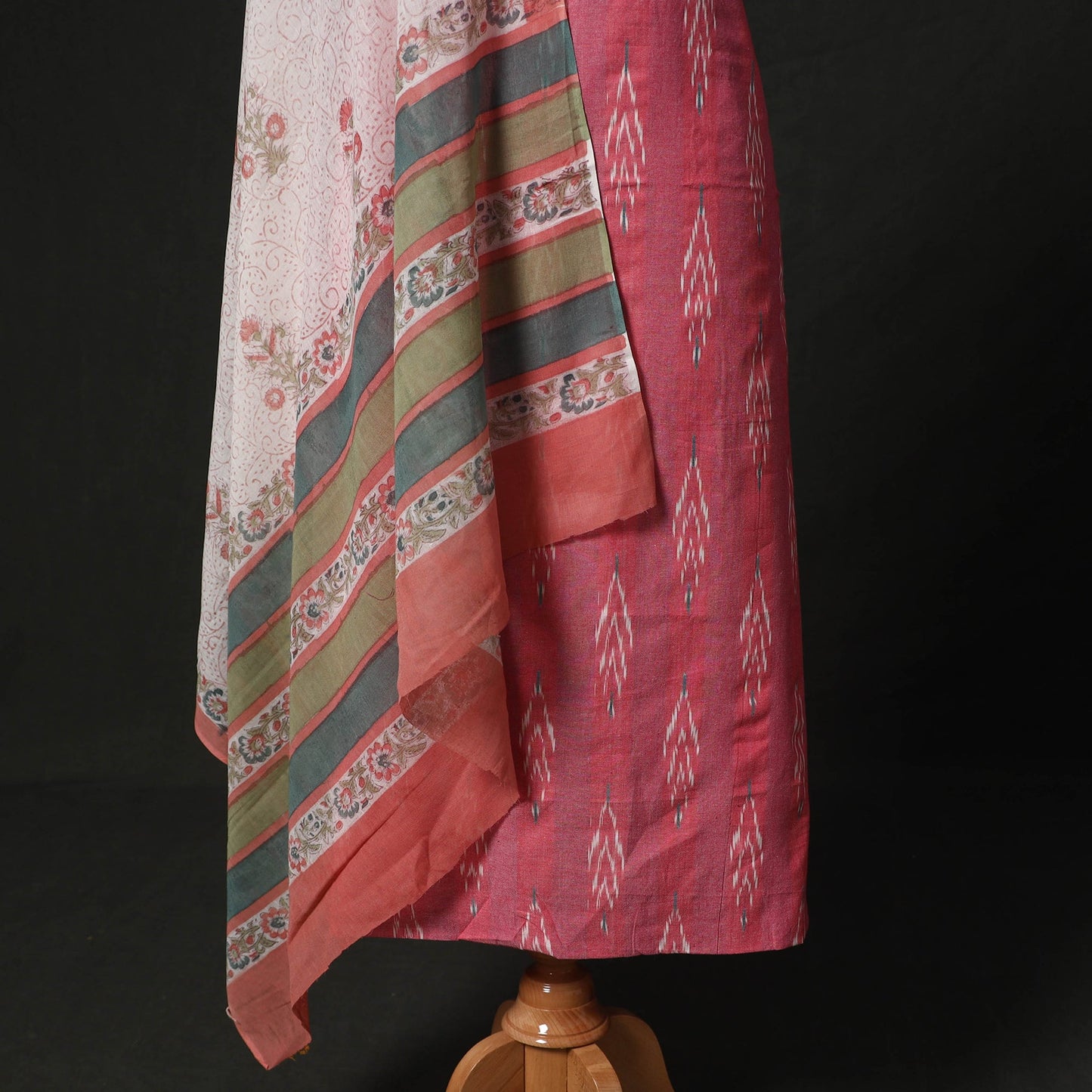 Pochampally ikat cotton 2pc unstitched dress material kurta